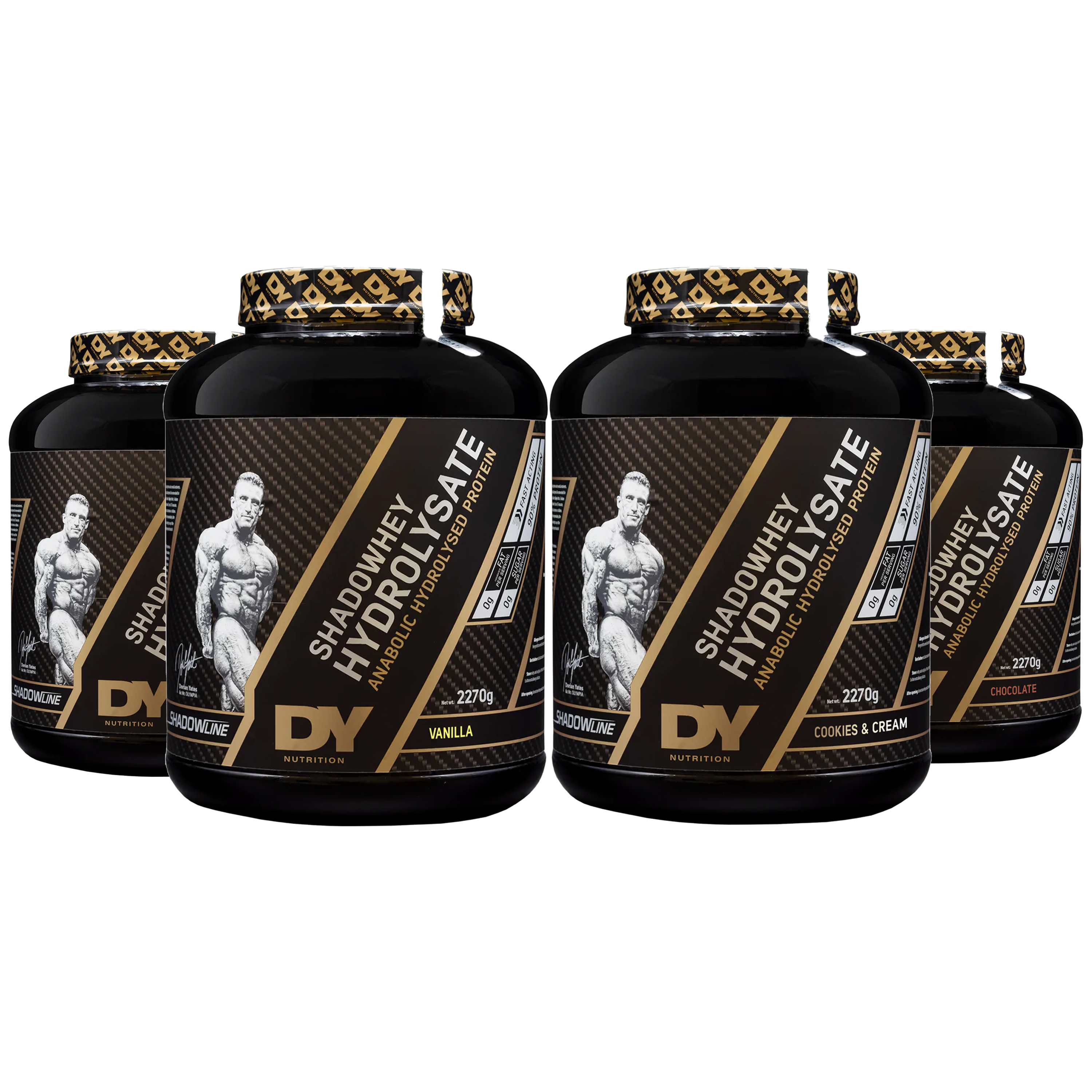 Dorian Yates DY Nutrition Shadowhey Hydrolyzed Whey Protein Isolate 5lb (2.27kg) - Muscle Recovery & Growth for Bodybuilding, Gym & Post-Workout