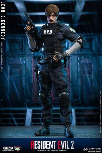 Damtoys 1/6 Scale Resident Evil 2 RE2 Leon S. Kennedy Action Figure DMS030 - Collectible Model for Horror Game Fans & Display