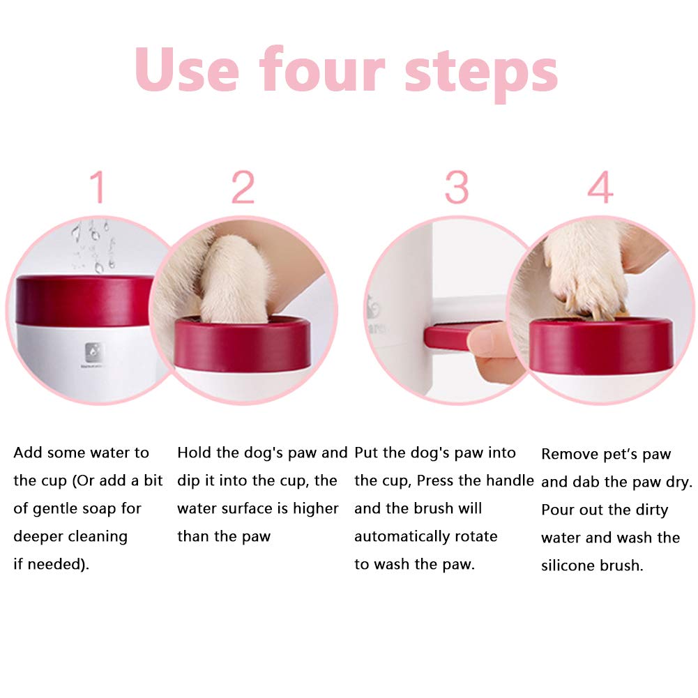 Portable Dog Paw Cleaner with Handle - Silicone Brush Pet Foot Washing Cup for Dirty & Muddy Paws | Perfect for Post-Walk Cleaning, Grooming & Outdoor Adventures