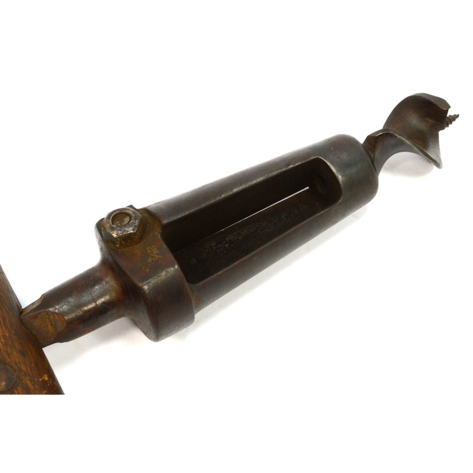 Vintage Bung Hole Drill with T-Handle - Antique Wine & Whiskey Barrel Auger Tool - Perfect for Home Brewing, Barrel Repair & Primitive Woodworking Projects