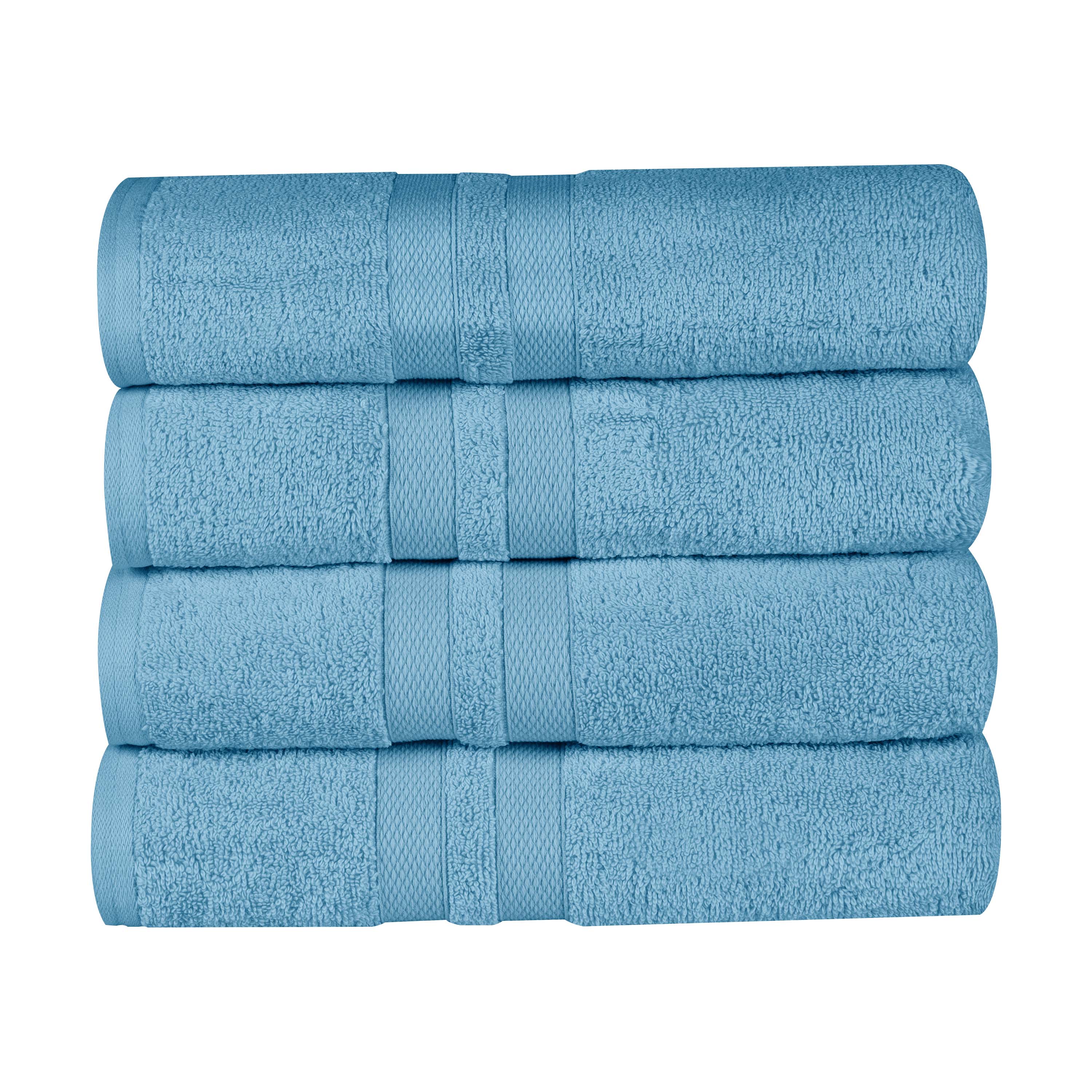 Premium Ultra Soft 100% Cotton Bath Towels Set of 4 - Highly Absorbent, Quick-Drying, Solid Color Bath & Beach Towels for Spa, Gym, Pool, and Home Use