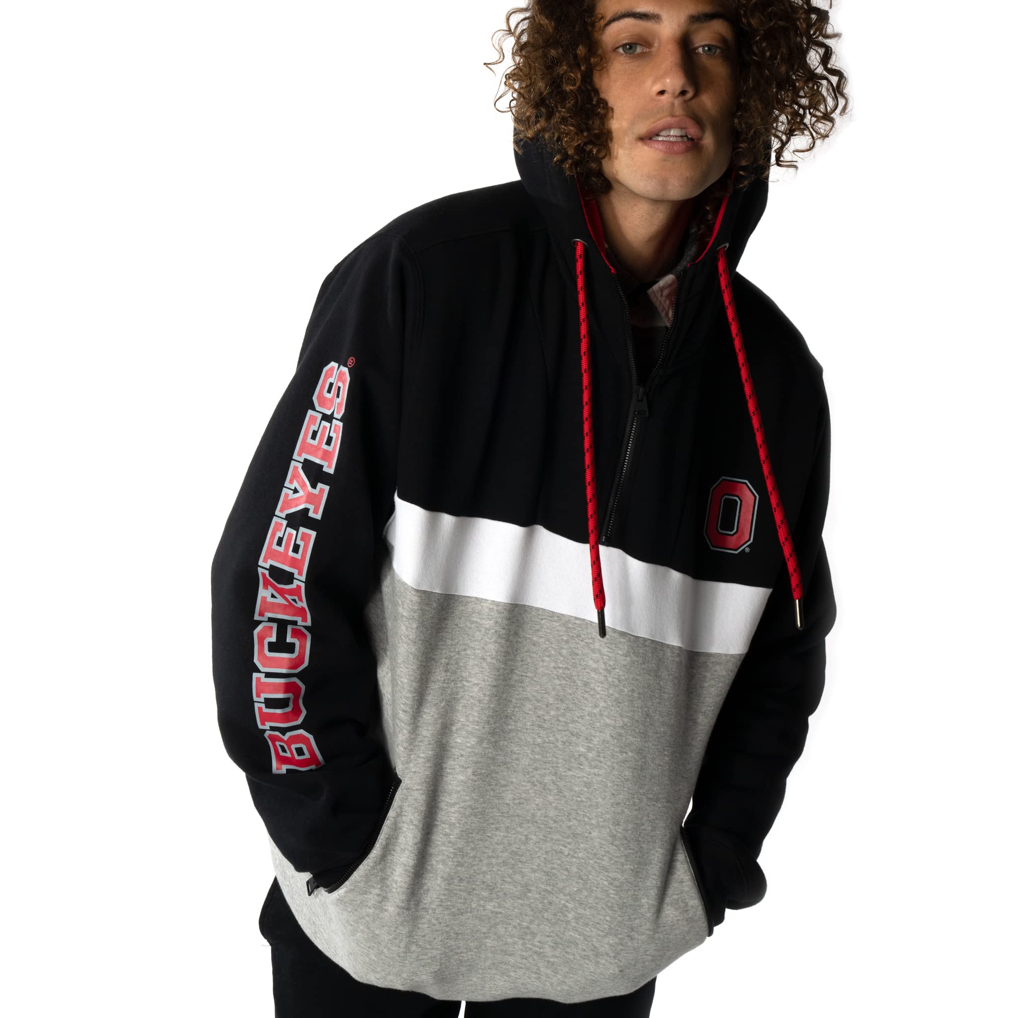 Ohio State University Buckeyes Men's Quarter-Zip Hoodie - The Wild Collective - Comfortable Pullover Sweatshirt for Game Day & Casual Wear