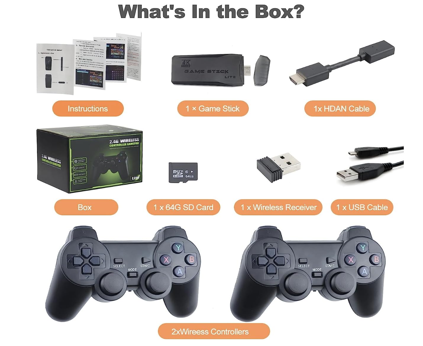 Retro Wireless Game Console with 10000+ Built-in Games - 9 Classic Emulators, Plug & Play HDMI Video Game Stick for Kids & Adults - Perfect for Family Game Nights & Nostalgic Gaming Experience