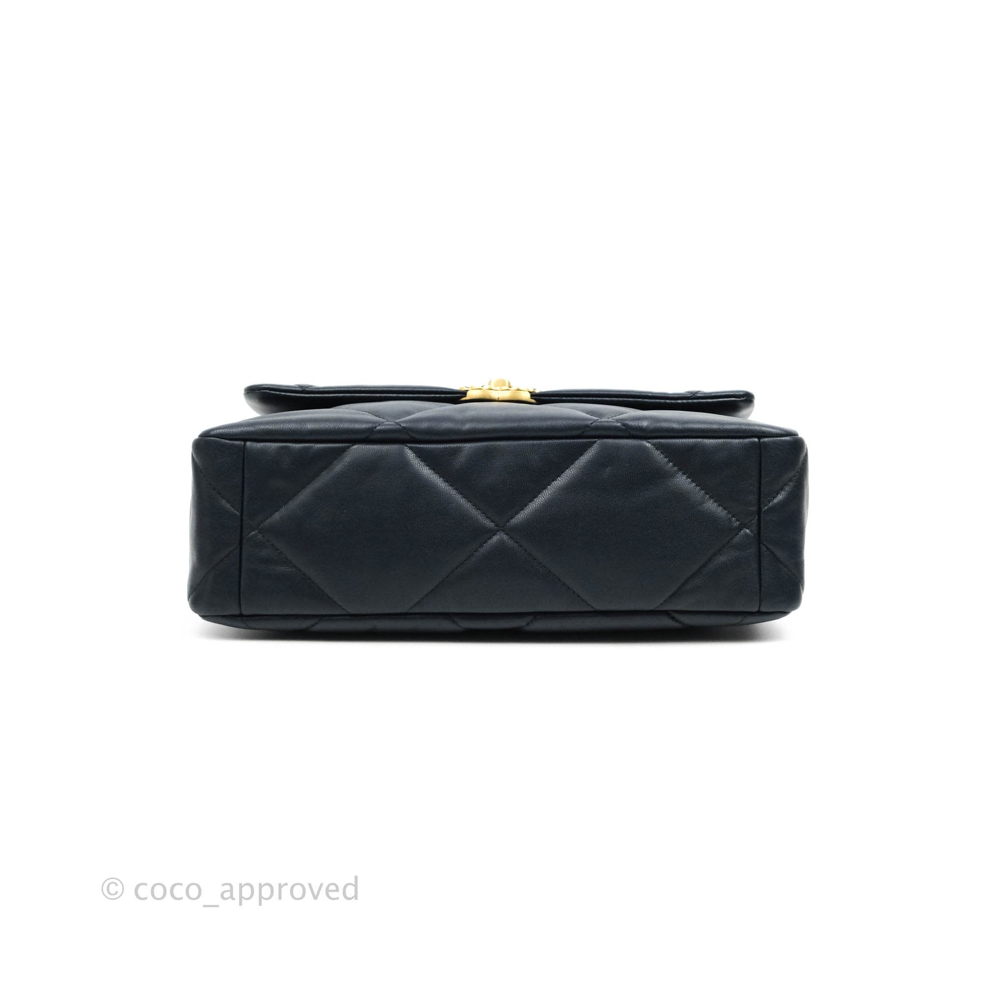 Chanel 19 Medium Flap Bag in Navy Goatskin Leather with Mixed Hardware - Perfect for Work, Travel & Evening Events