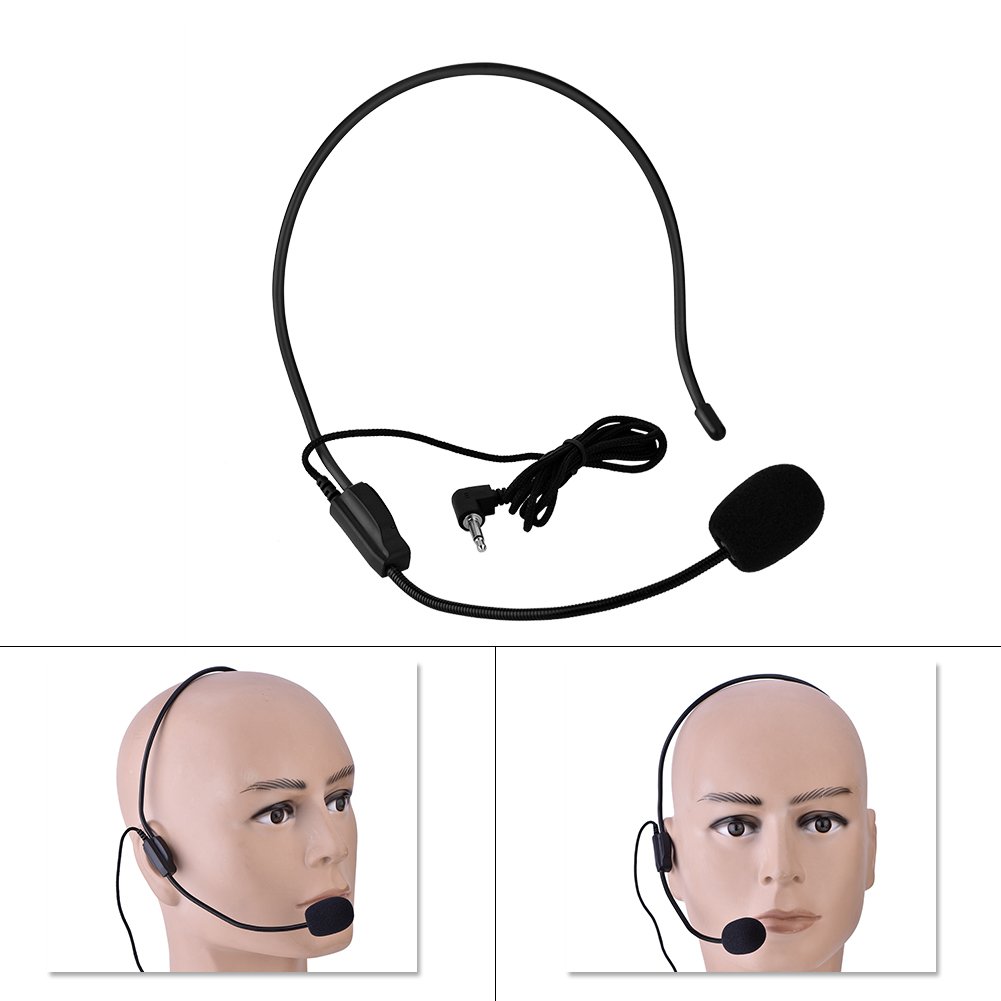 Zopsc Mini Wired Microphone - 3.5mm Condenser Headset Mic with Voice Amplifier for Teachers, Speakers, Presentations | Perfect for Online Classes, Podcasting & Public Speaking