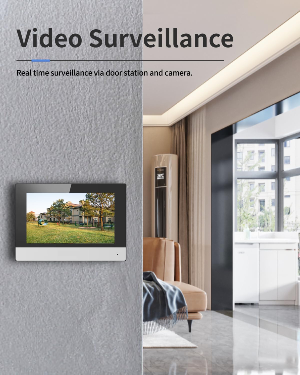 HIK IP Video Door Phone with 7-inch Colorful TFT Screen - Built-in Microphone & Loudspeaker, Remote Unlock, PoE Powered (KH6320-WTE1) - No Monthly Fees for Home & Business Security