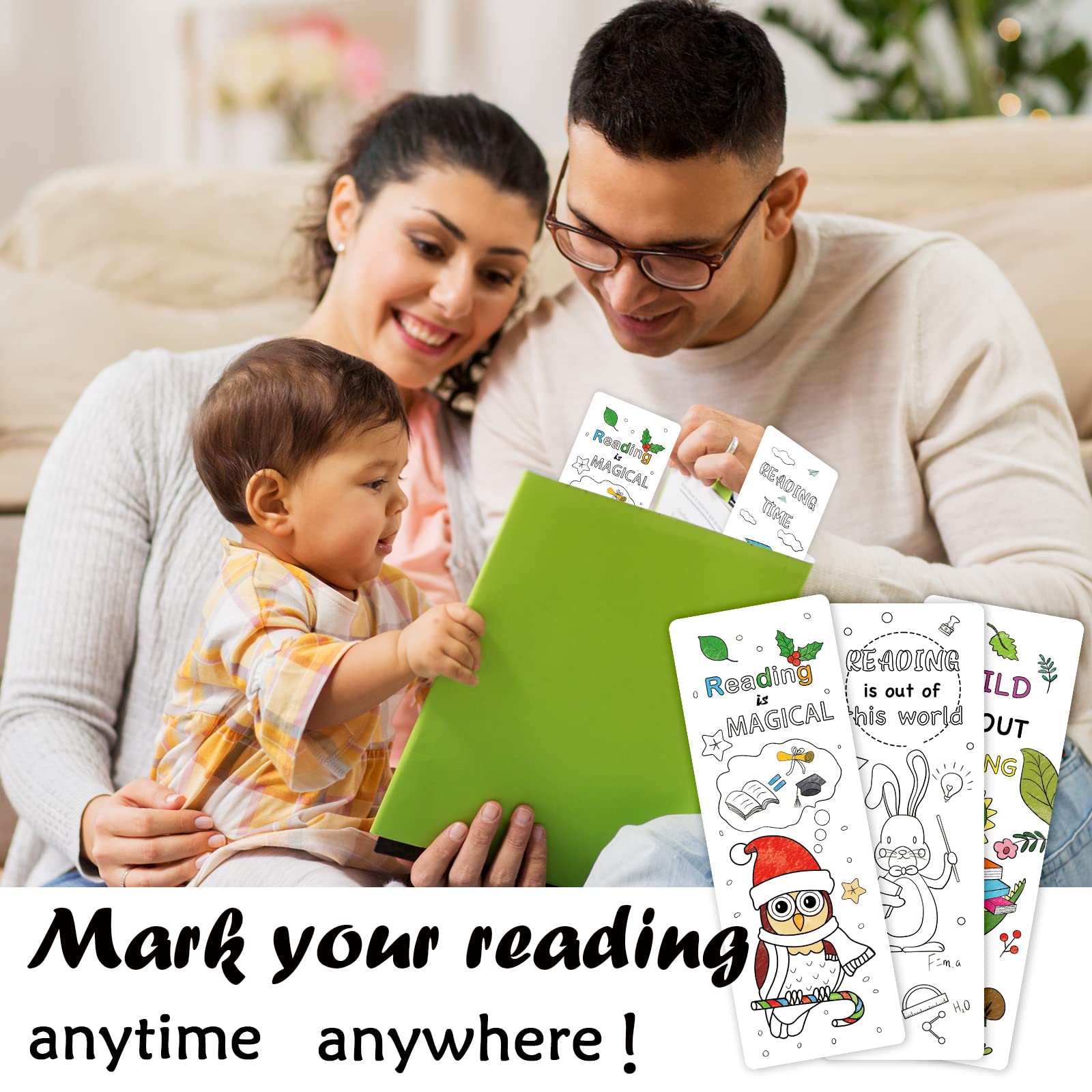 Anseal 180 PCS DIY Coloring Bookmarks for Kids & Teens - 12 Cute Animal Designs, Fun Classroom Rewards & Reading Gifts for Book Lovers - Perfect for School Activities, Birthday Parties & Reading Incentives