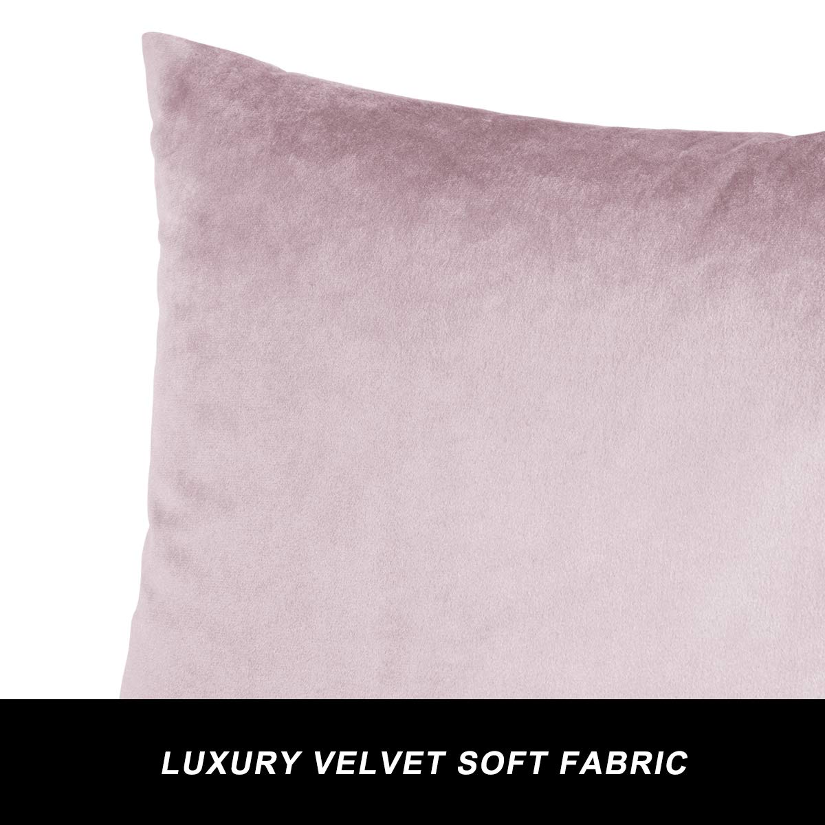 GIGIZAZA 16x16 Decorative Throw Pillow Covers Set of 2 - Soft Velvet Square Couch Pillows in Sweet Lilac, Boho Style Home Decor for Living Room, Bedroom & Sofa