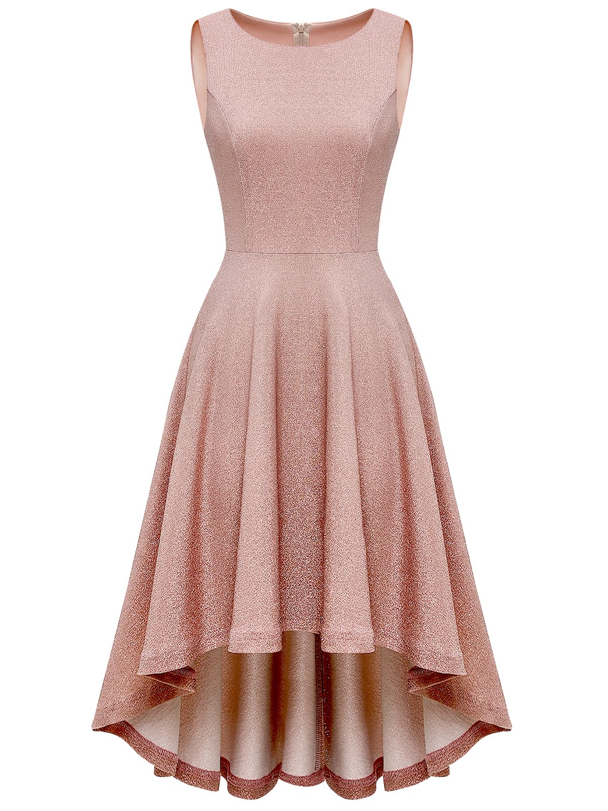 Elegant Modest Homecoming Dresses 2024 | Hi-Lo Glitter Formal Cocktail Prom Party Wedding Guest Bridesmaid Dress | Perfect for Special Occasions & Evening Events
