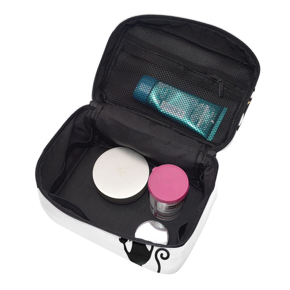 Cat Paw Print Makeup Bag - Waterproof Travel Cosmetic Organizer for Women, Large Capacity Train Case Toiletry Pouch (Perfect for Travel, Gym, Daily Use & Gift Giving)