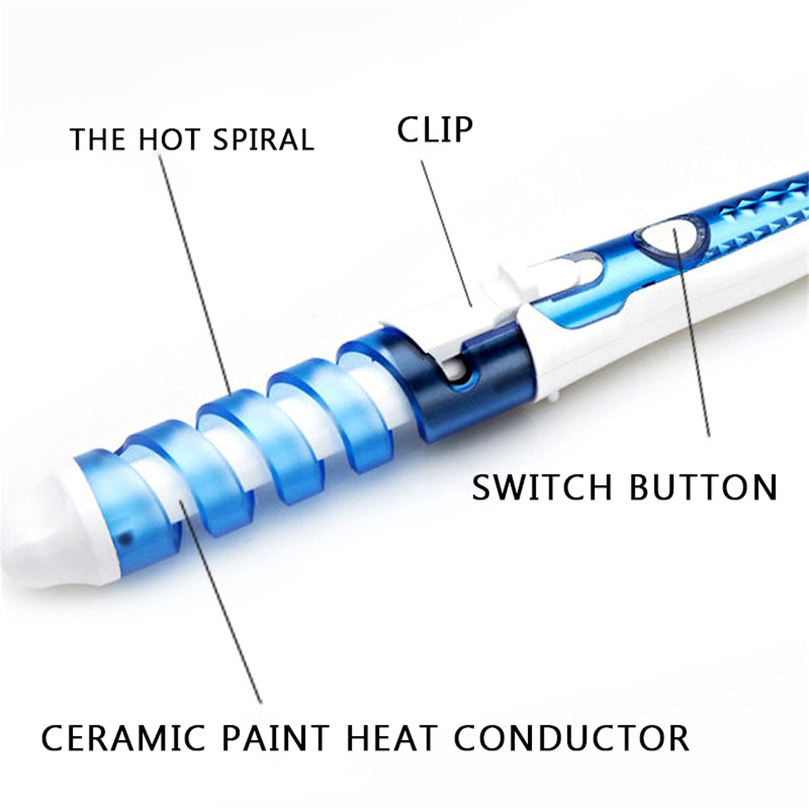 Professional Hair Salon Curling Iron - Spiral Curl Ceramic Hair Curler & Waver Maker with Adjustable Temperature for Salon-Quality Waves, Curls & Beachy Looks at Home