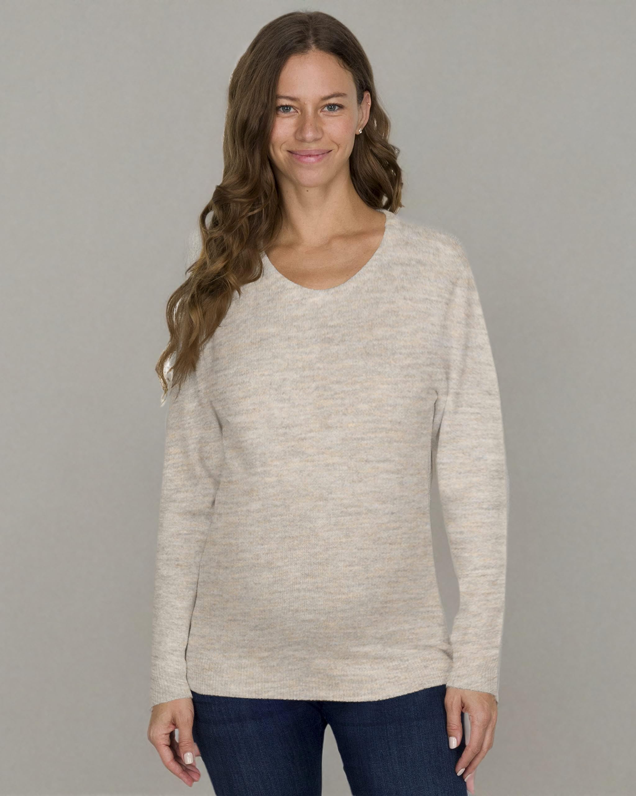 Eliana Stretch Brushed Knit Maternity Sweater - Soft Comfortable Pregnancy Top for Women - Perfect for Work, Casual Outfits and Baby Showers