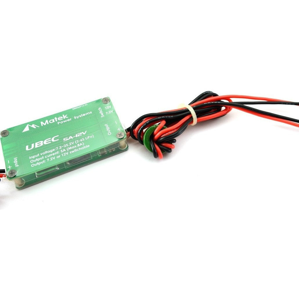 Matek UBEC 5A 12V/7.2V High Voltage BEC for RC Drones, Gimbal Stabilizers & FPV Camera Systems - Perfect for Aerial Photography and RC Vehicle Power Supply