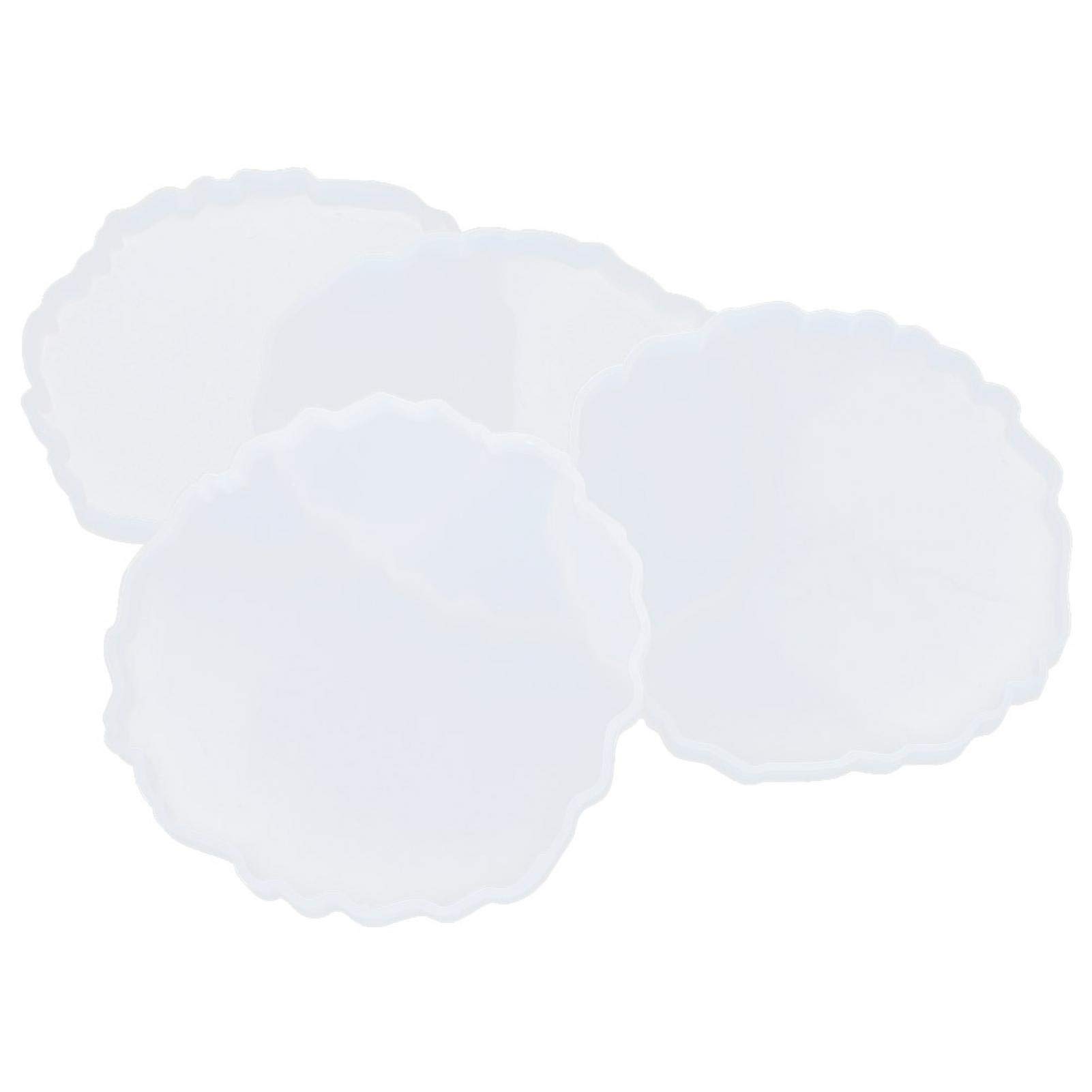 YUYTE DIY Cloud Coaster Molds Set of 4 - Epoxy Resin Silicone Molds for Handmade Coasters - Perfect for Baking, Crafts & Home Decor - Great Gift Idea for DIY Enthusiasts (Use for Resin Art, Candle Making, Soap Making & Party Decorations)