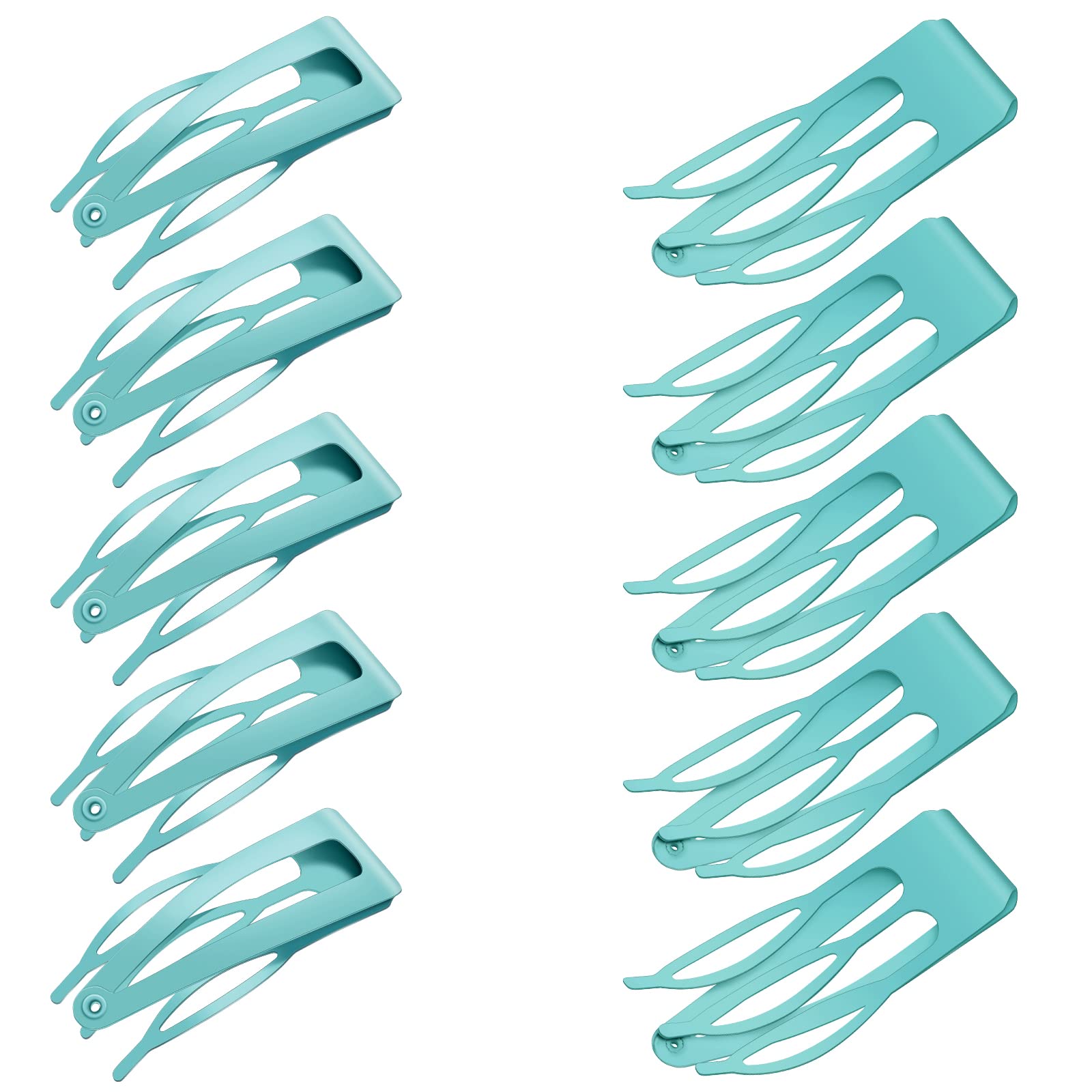 24 Pcs Double Grip Hair Clips - Metal Snap Barrettes for Women, Salon Hair Styling Supplies (Light Blue, 2 Inch) - Perfect for Braiding, Updos & DIY Hair Accessories