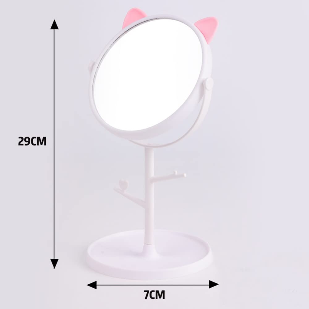 Leeonz Rotatable Cosmetic Mirror with Removable Stand - 360° Adjustable Vanity Mirror for Makeup, Dressing & Skincare - Perfect for Bedroom, Bathroom & Travel (White)
