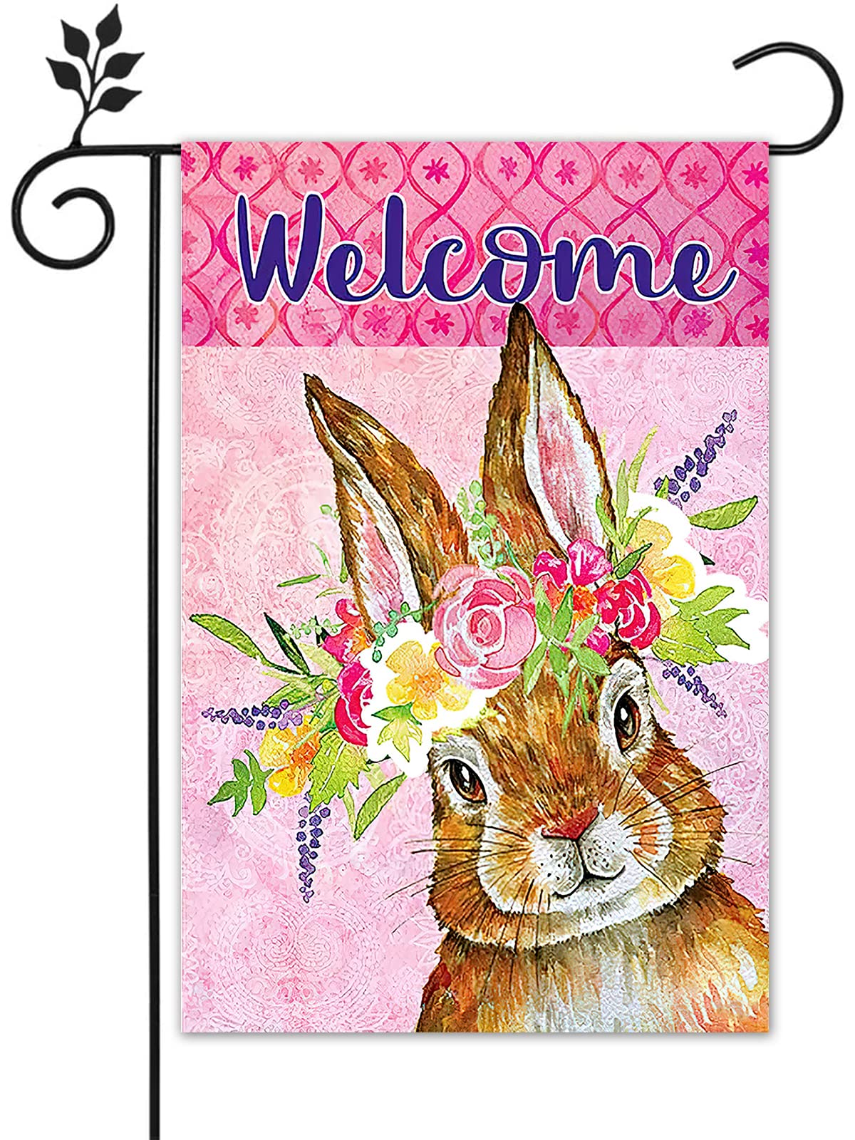 Double Sided Easter Garden Flag - 12.5x18 Inch Bunny Rabbit Burlap House Banner for Spring Decor | Farmhouse Yard, Outdoor Easter Decorations | Perfect for Porch, Lawn & Holiday Celebrations