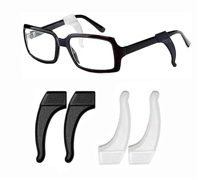 FEORA Anti-Slip Eyeglass Ear Grips - Spectacle Temple Tips Retainer for Glasses, Non-Slip Eyewear Holders to Prevent Falling (2 Pairs) - Perfect for Sports, Reading & Active Lifestyles