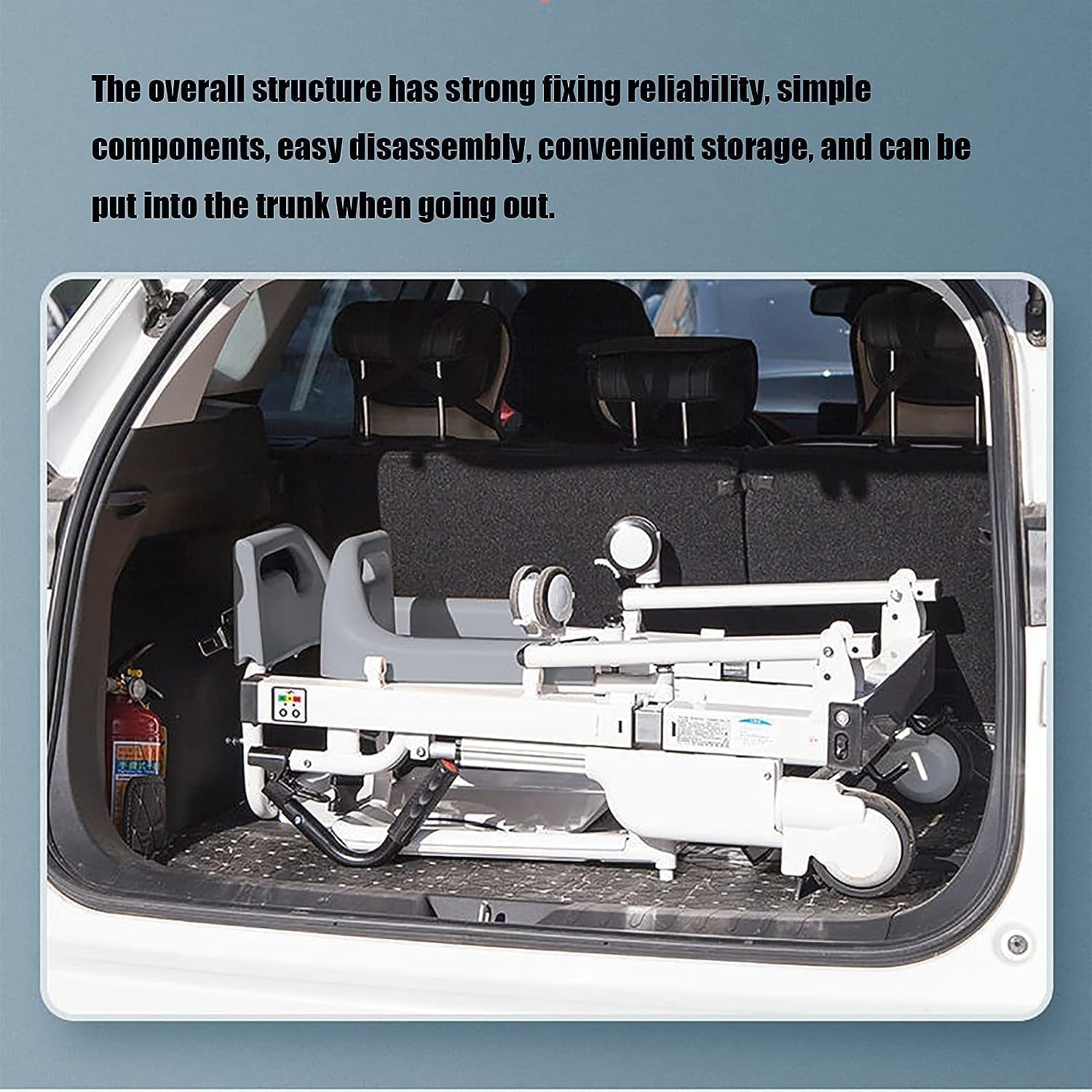 Electric Lift Wheelchair for Seniors & Patients - 180° Split Seat with Tray & Bedpan - Heavy Duty Steel Transport Chair for Home & Hospital Use