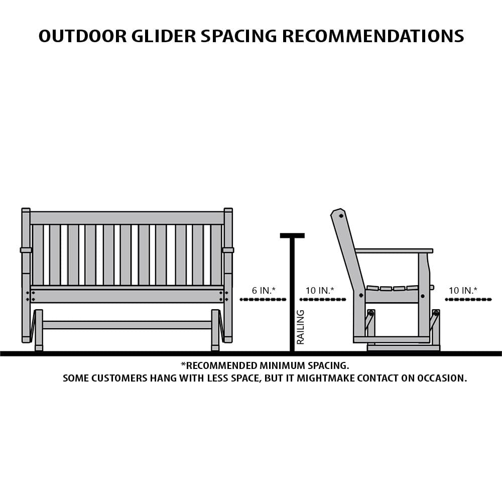 Amish-Made Classic Red Cedar Single Glider Chair - Handcrafted Wooden Rocking Chair for Porch, Patio & Nursery - Premium Outdoor & Indoor Relaxation Furniture