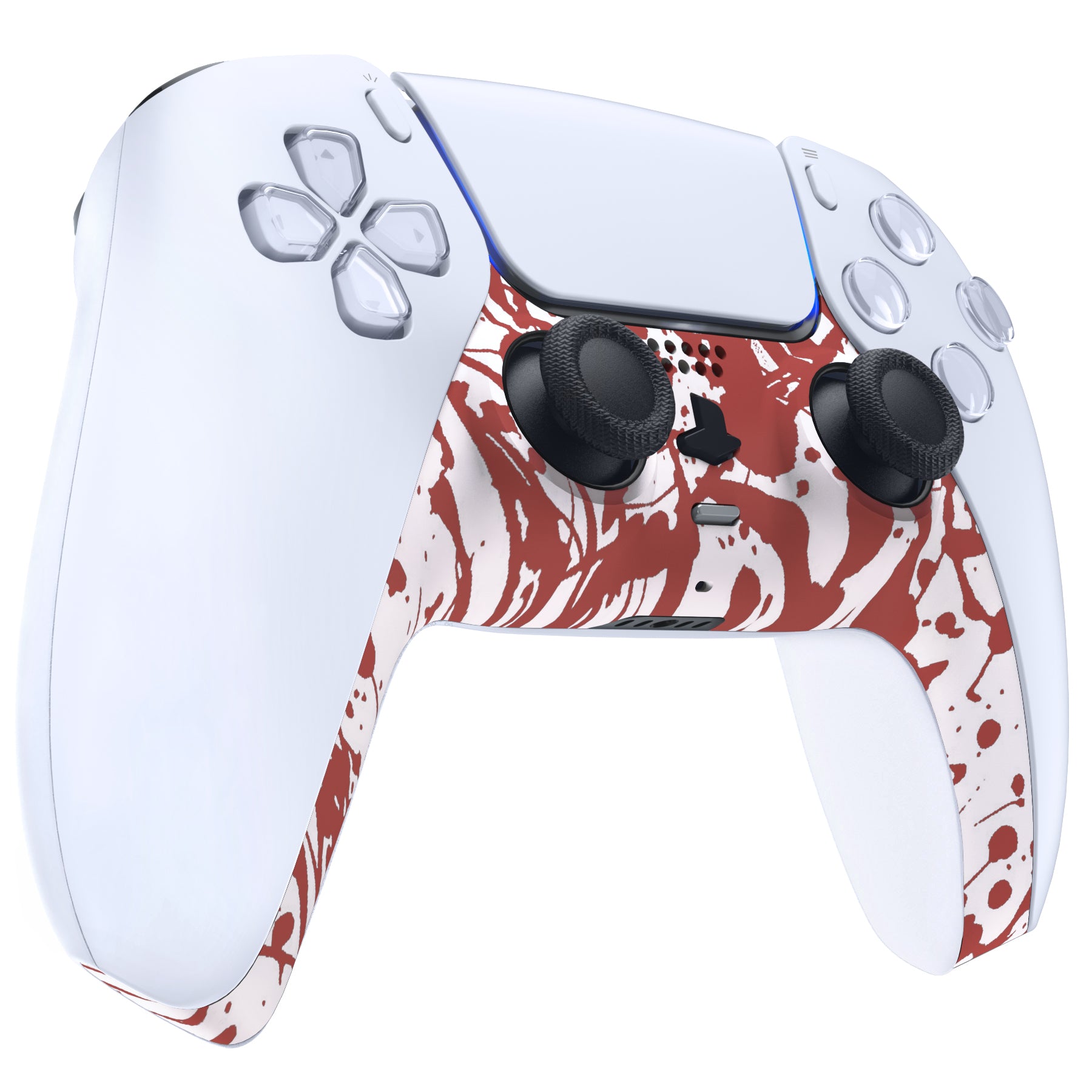 eXtremeRate Blood Patterned PS5 Controller Shell Cover - DIY Replacement Custom Plate with Accent Rings for Playstation 5 DualSense Controller (Model GPFS2005) | Perfect for Gaming Enthusiasts & Custom Mods