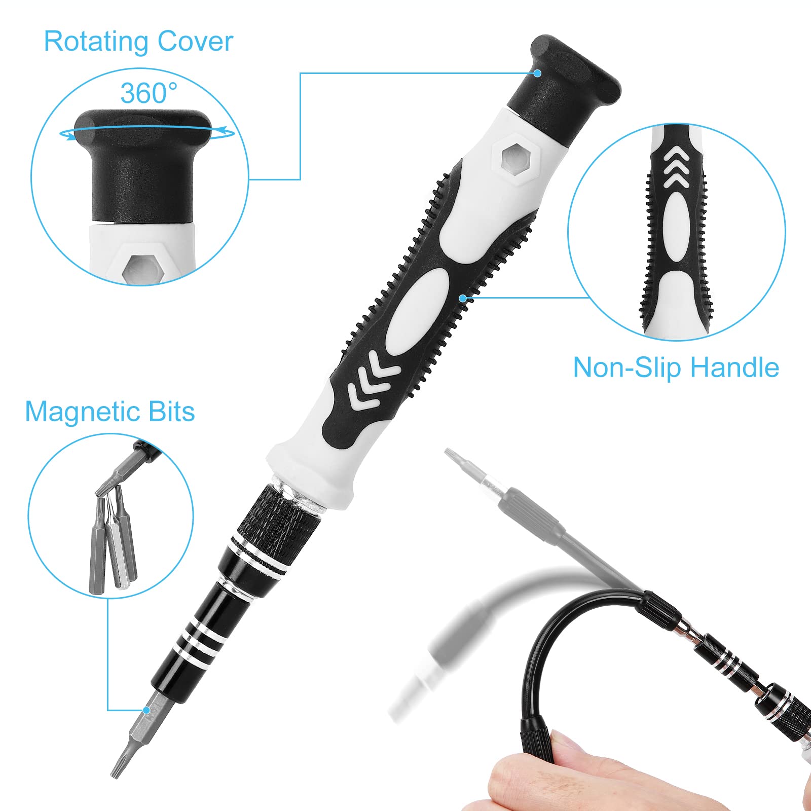 UrbanX 122-Piece Magnetic Precision Screwdriver Set with Interchangeable Bits - Professional Electronics Repair Tool Kit for iPad Air (2020), iPhone, Laptop & Small Devices - Perfect for DIY Home Repairs & Tech Maintenance
