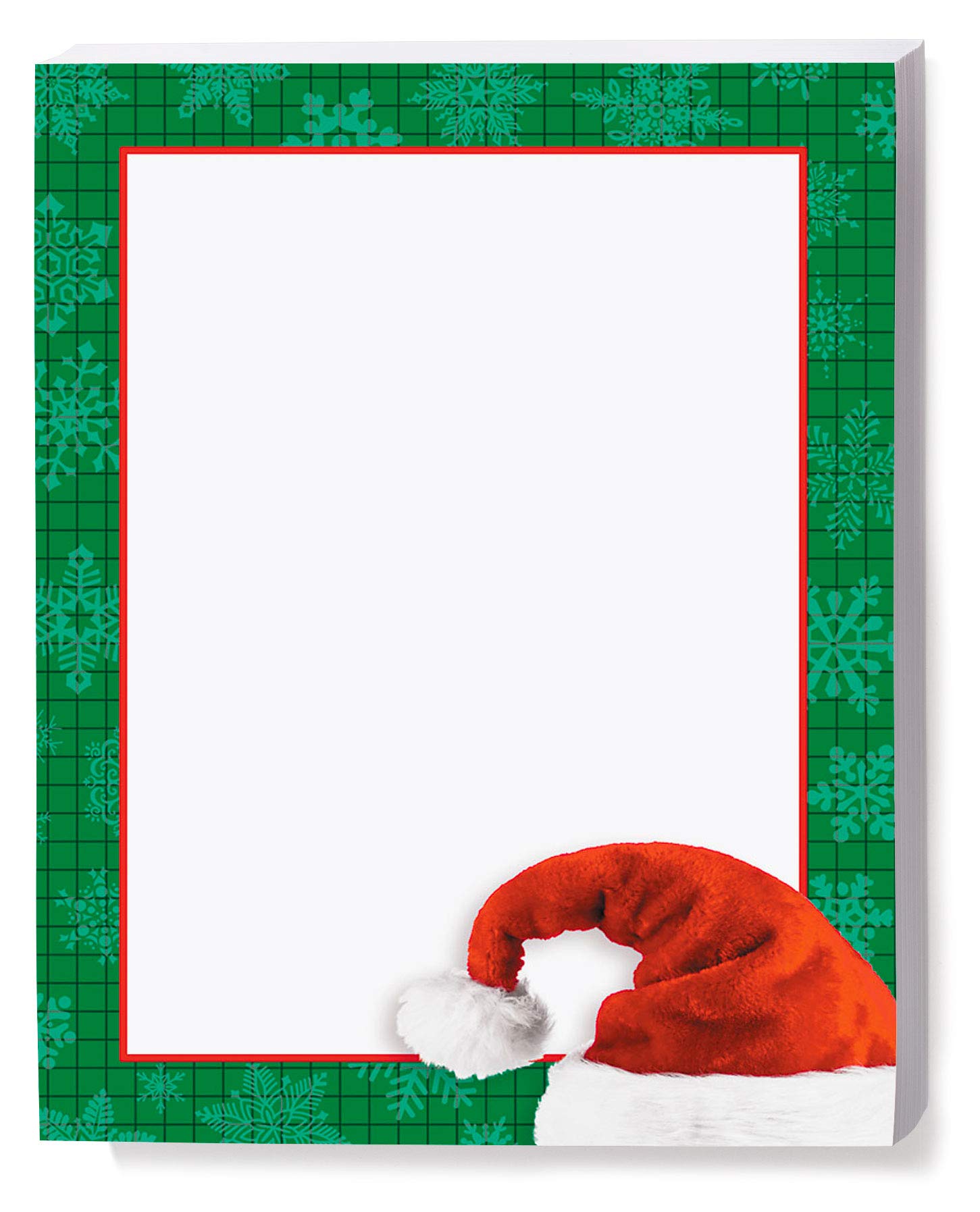Premium Snowflake Checkered Christmas Holiday Stationery - Elegant Winter Theme Border Paper & Letterhead (8.5 x 11, 25 Sheets) for Festive Greetings, Office Correspondence & Seasonal Craft Projects