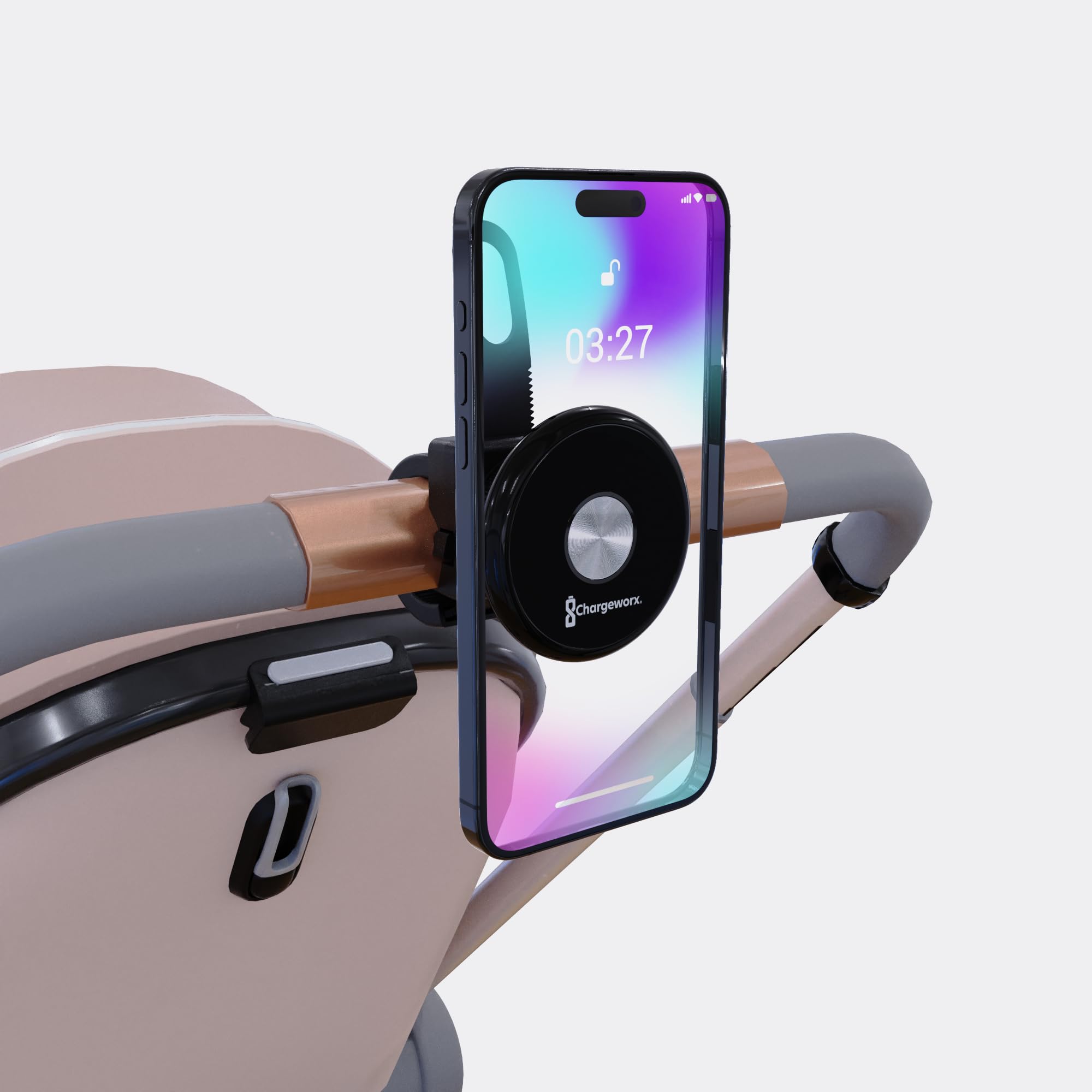 Magnetic Stroller Phone Holder - Universal MagSafe Compatible Phone Mount for Strollers, Bikes & Shopping Carts | Adjustable Handlebar Strap for iPhone & Android | Perfect for Workouts, Jogging & Outdoor Activities