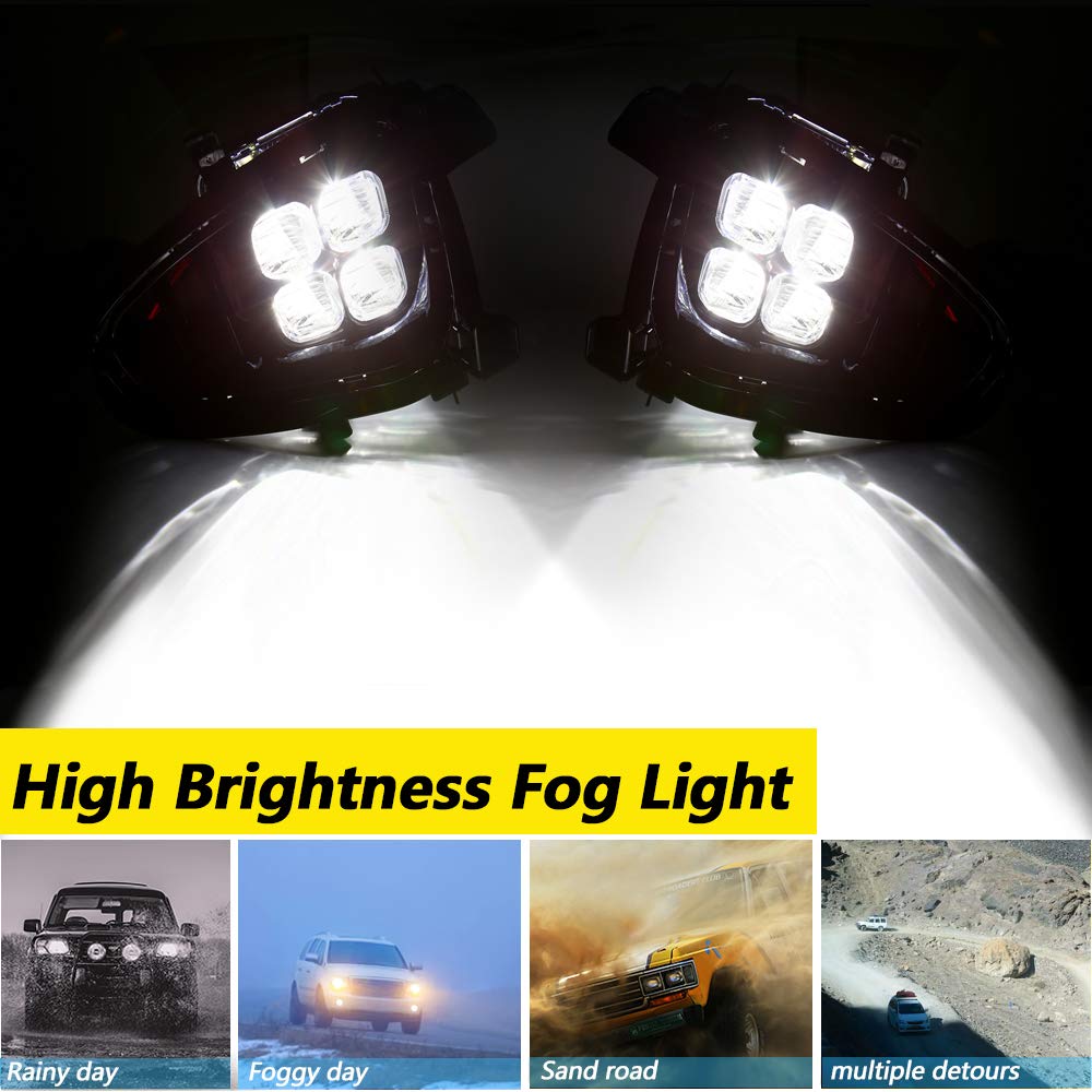 2019-2020 KIA Sorento LX/EX LED Daytime Running Lights & Fog Lights Kit - Bright White 4-Eye Design for Enhanced Visibility & Safety | Perfect for Night Driving, Foggy Conditions & Improved Road Presence