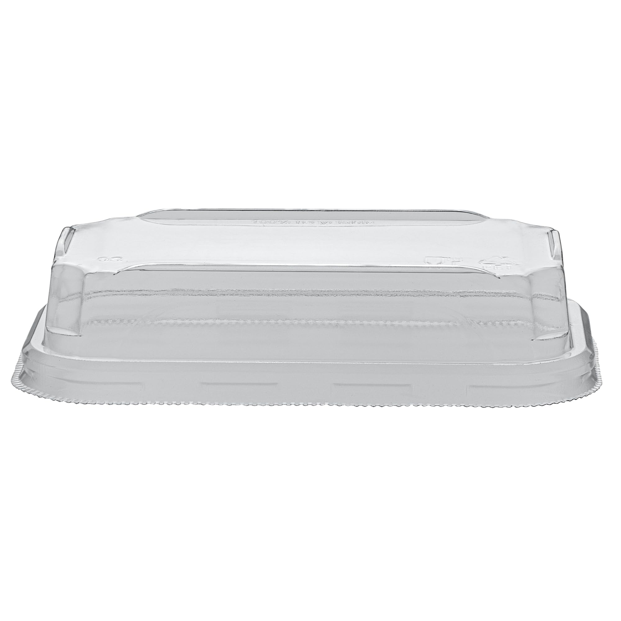 Matsuri Vision 5.6 x 3.2 x 1.2 Inch Clear Plastic Dome Lids for Sushi Containers - 50 Pack Airtight No-Fog Lids (Containers Sold Separately) - Perfect for Sushi Restaurants, Catering & Takeout Boxes
