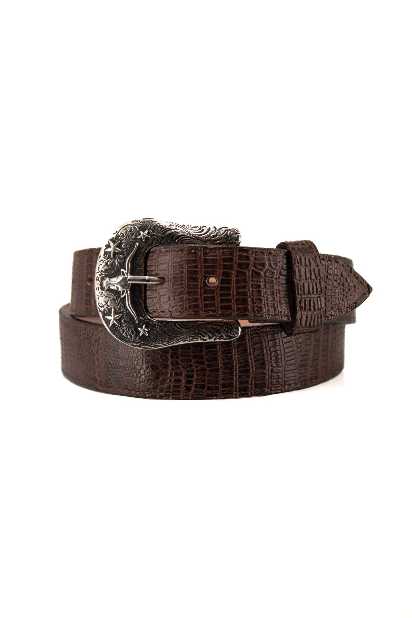 Lizard Skin Cowboy Belt for Men - Genuine Leather Western Rodeo Belt - Perfect for Country Music Festivals, Rodeos & Western Fashion