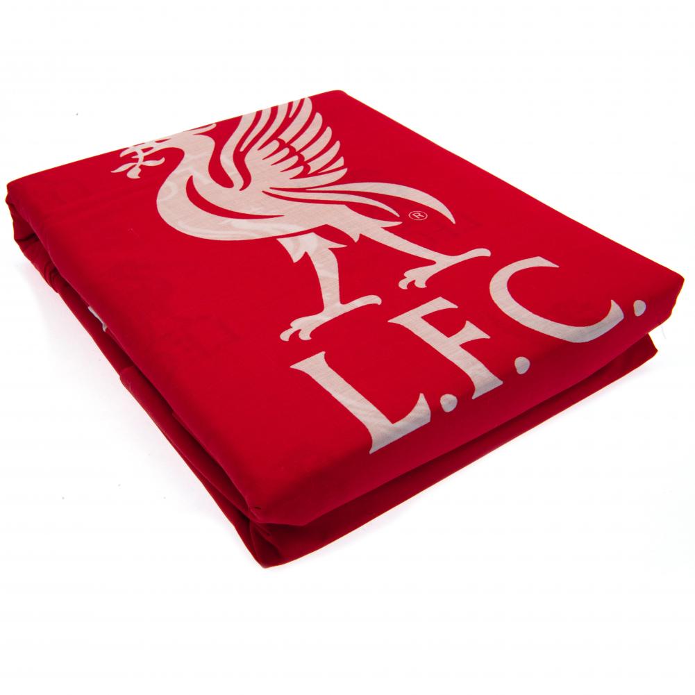Liverpool FC Double Duvet Cover Set - 100% Cotton Football Bedding for Fans - Perfect for Bedrooms, Dorms & Game Day Decor