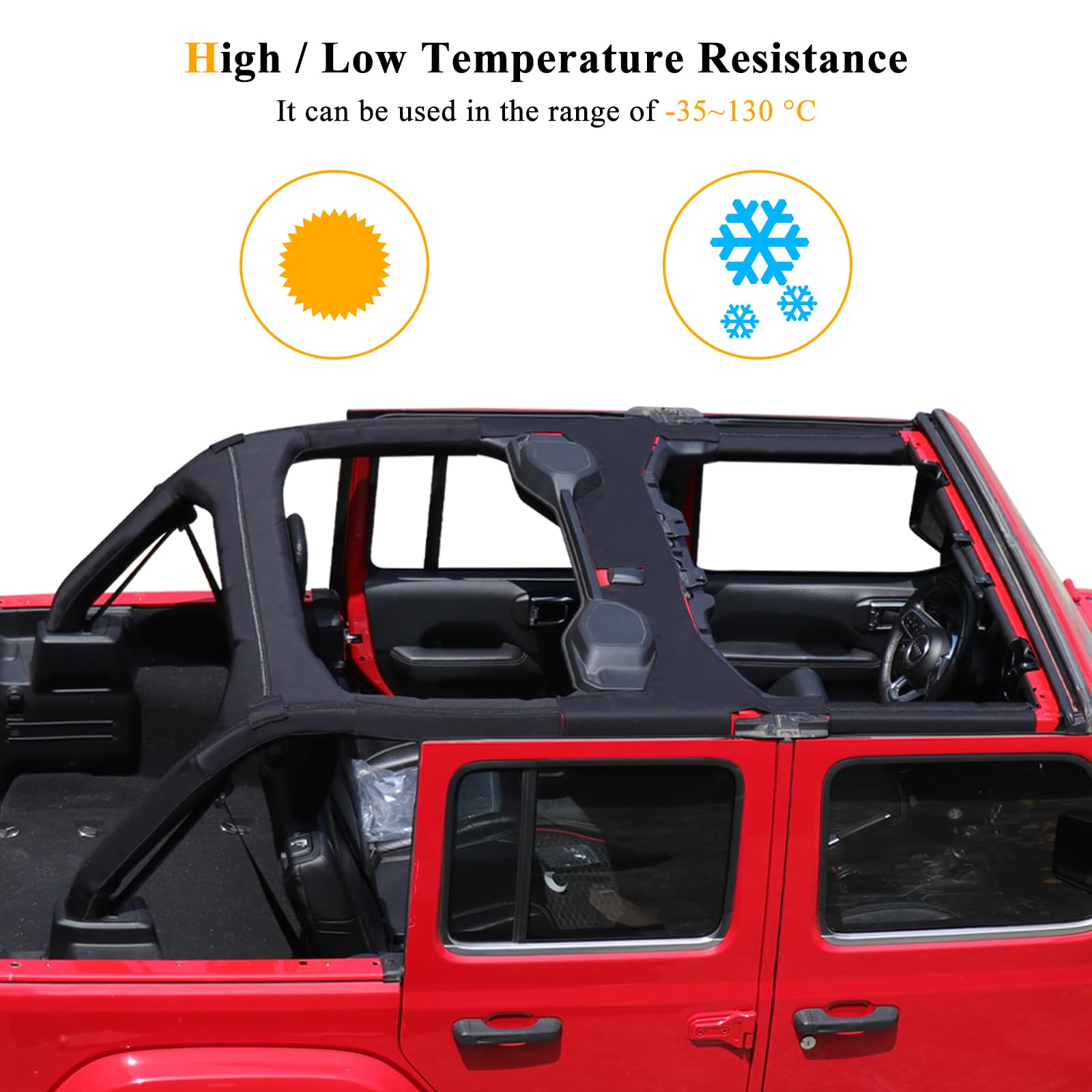 Jeep Wrangler JL Roll Bar Covers 4PCS (2018-2023 4 Door) - Scratch Protection for Roll Cage & Interior, Durable Accessories for Off-Road & Daily Driving