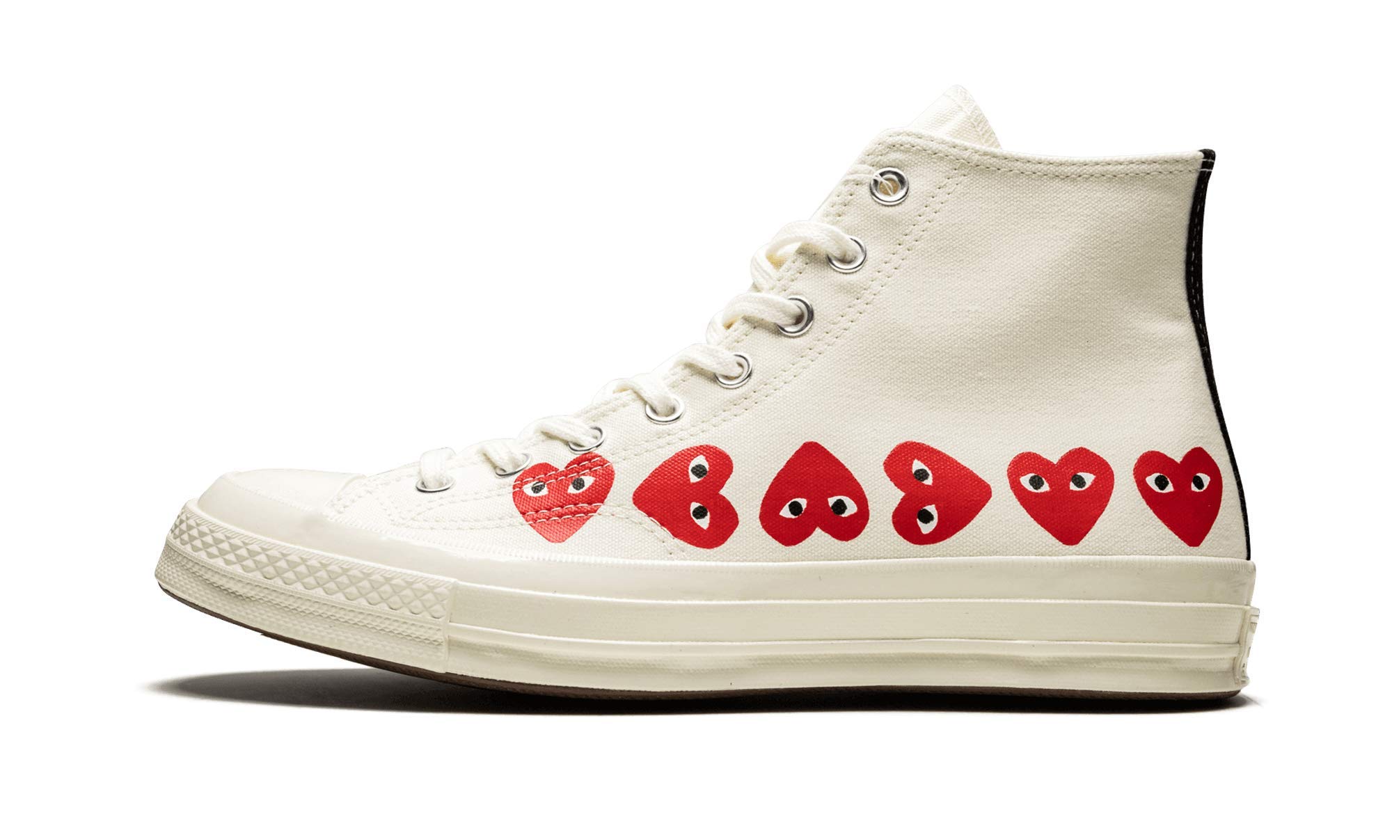 Converse Chuck 70 CDG Hi Top Sneakers - Milk/Black Colorway - Unisex High Top Canvas Shoes for Men & Women | Perfect for Streetwear, Casual Outfits and Skateboarding