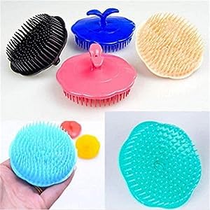 Bhavya Enterprises Round Plastic Hair Washing Comb & Scalp Massager - Shower Brush for Men & Women (3-Pack, Multicolor) - Perfect for Relaxing Scalp Massage & Hair Care in Bath or Shower