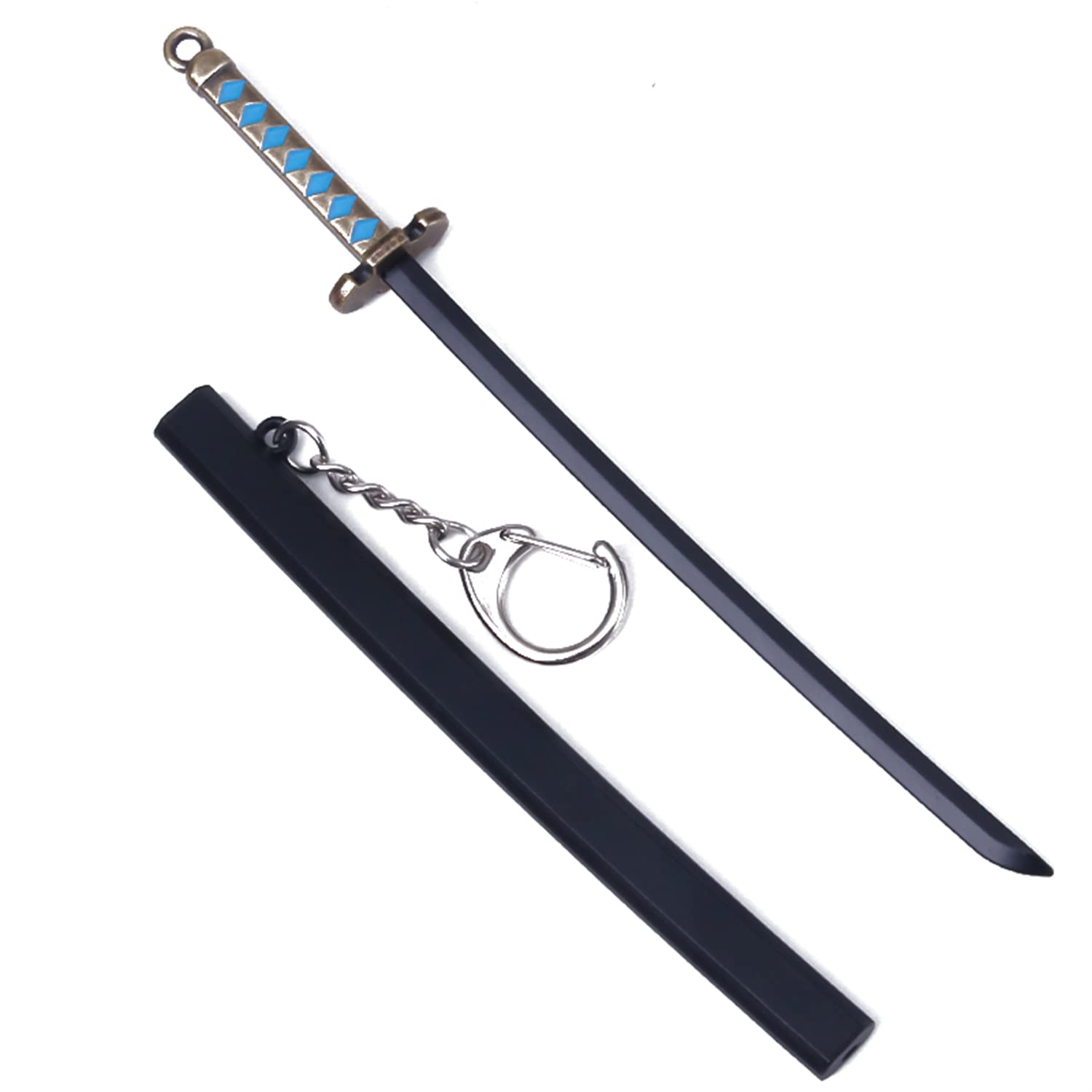 Demon Slayer Mini Katana Keychains - Tanjiro Cosplay Anime Sword Keychains for Men, Perfect for Keyring, Bag Charm, and Gift Accessories