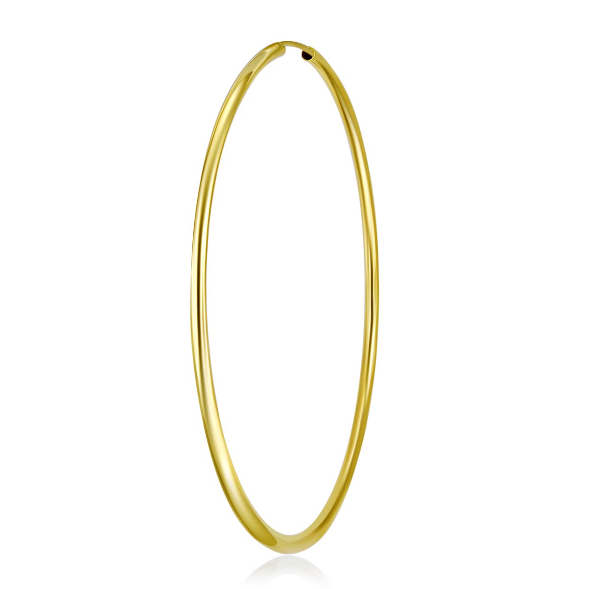 14K Yellow Gold 2mm Thin Endless Hoop Earrings for Women - 9 Size Options (14mm-30mm) | Minimalist Everyday Jewelry, Perfect for Work, Date Night & Gifts