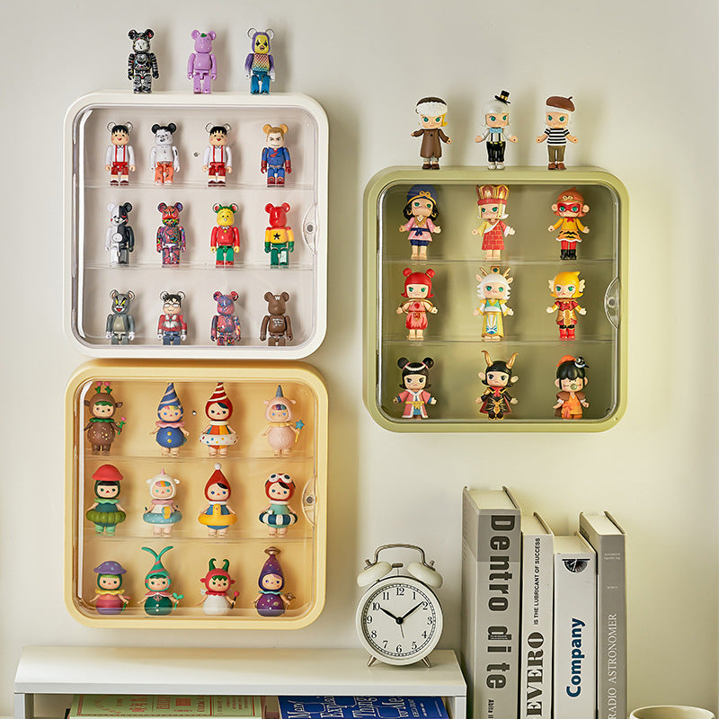 POP MART Modern Wall Mounted Display Case - Acrylic Collectible Storage Bin for Toys & Figures - Perfect for Bedroom, Office, and Living Room Decor