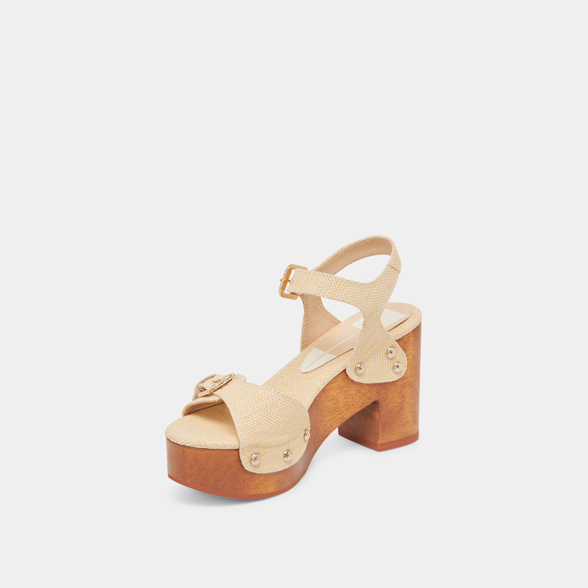 YANDY Women's Natural Raffia Heels - Comfortable Summer Sandals for Beach, Vacation & Outdoor Activities