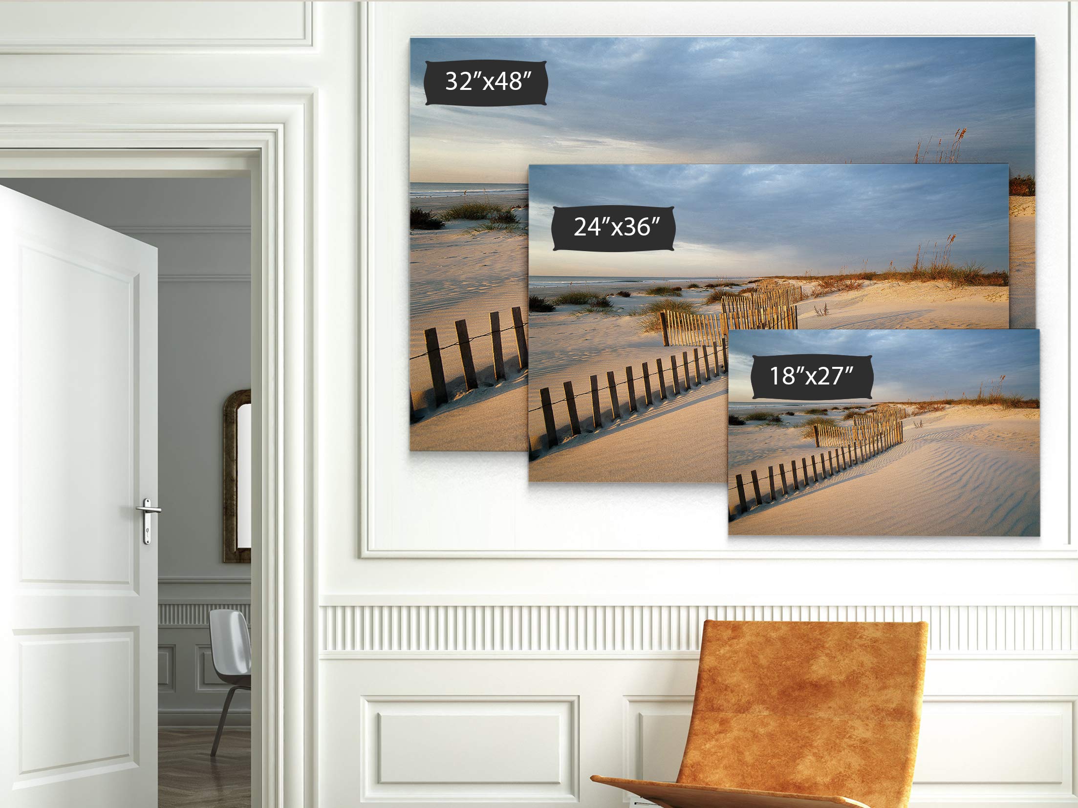 Renditions Gallery Sunset Huntington Horizon Canvas Wall Art - Modern Home & Office Décor for Living Room, Bedroom - 32x48 Inches - Perfect for Coastal & Nature Inspired Interior Design