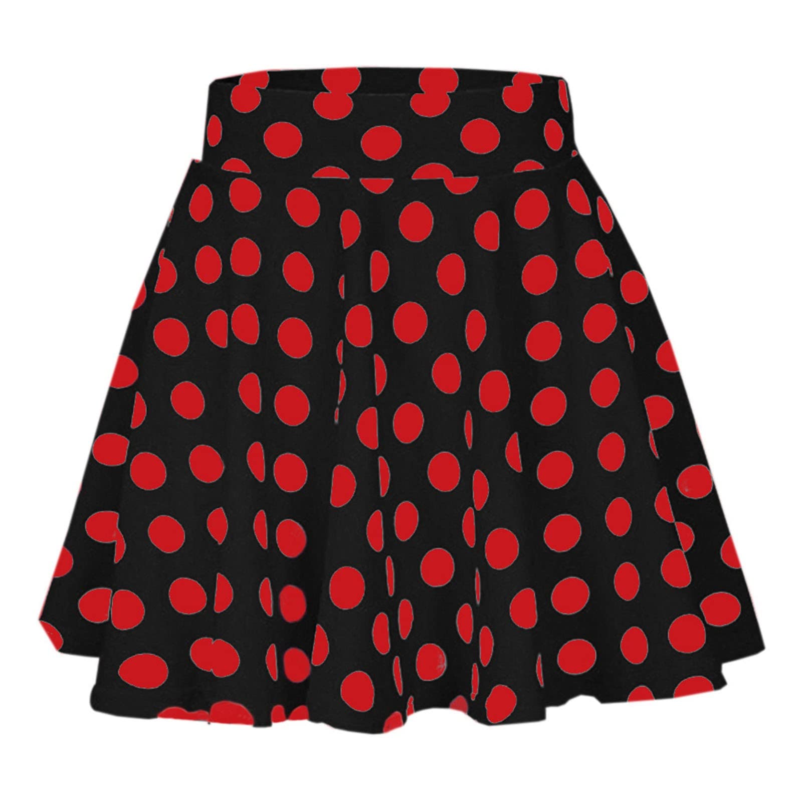 Women's Summer Dress - Cute Polka Dot High Waist Flared Ruffle Skirt | Floral Beach Swing Mini Dress | Perfect for Vacations, Parties & Casual Outings