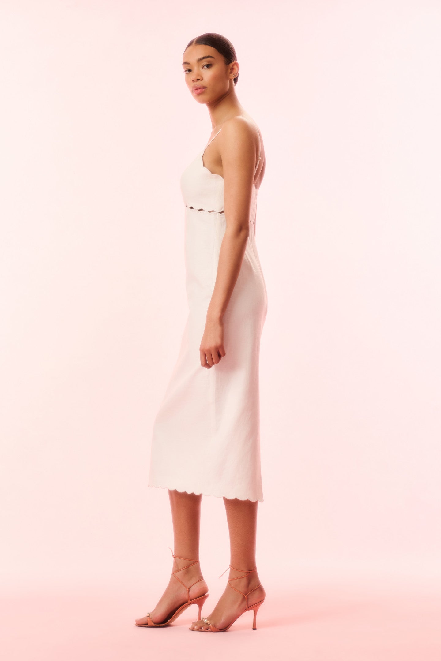 Sydelle Linen Cut Out Midi Dress for Women | Summer Boho Flowy Dress | Beach Wedding, Vacation, Date Night Outfit