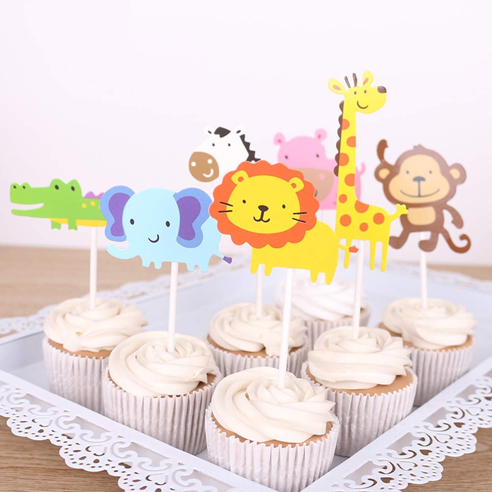 61 PCS Jungle Animal Birthday Party Decorations Set - Tiger & Giraffe Balloons, Cake Toppers - Perfect for Kids Birthday, Baby Shower, Christmas & Halloween Parties - Create Wild Jungle Theme for Weekend Banquets & Family Celebrations
