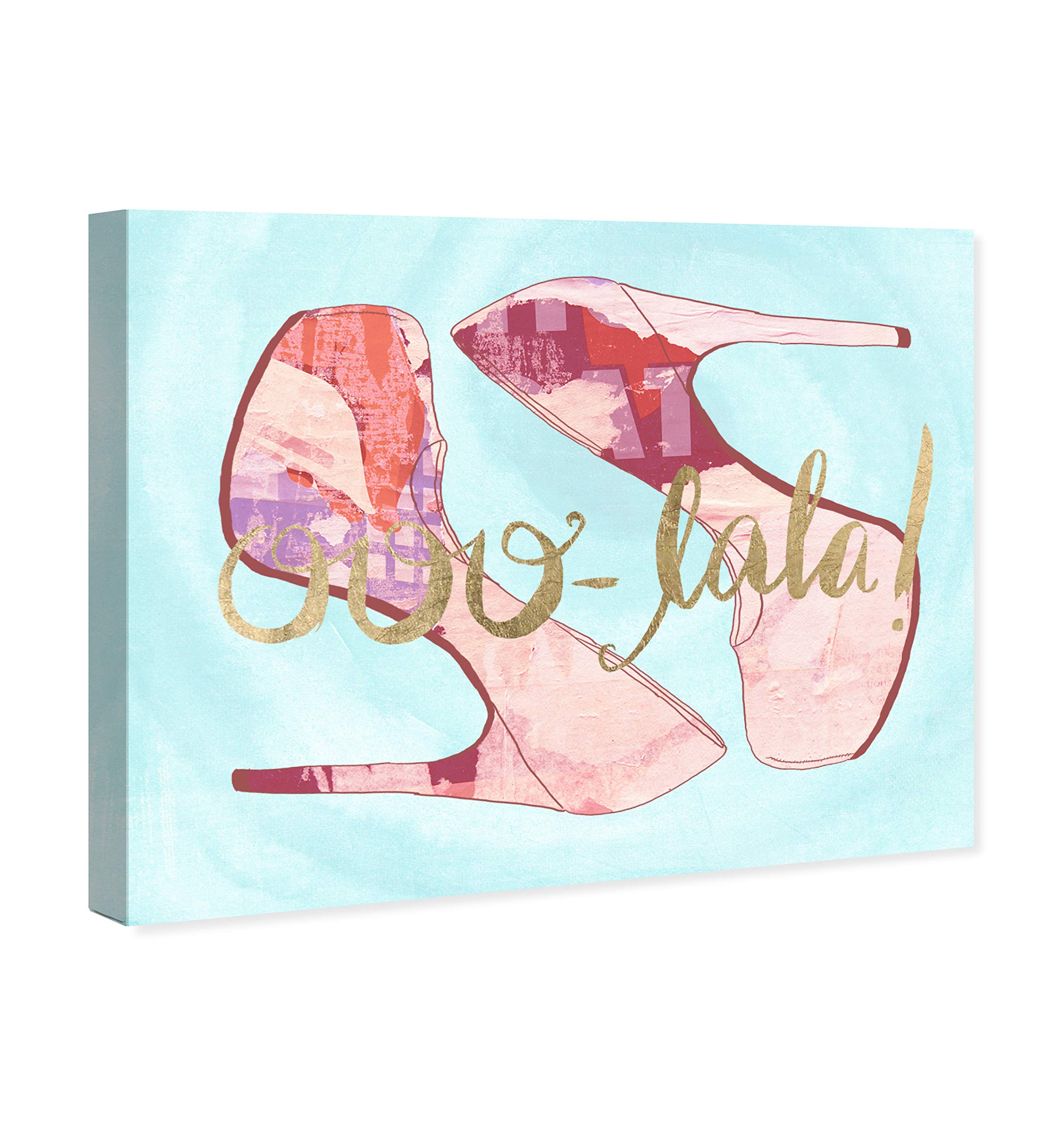 Oliver Gal Artist Co. 'Ooo Lala' Fashion Glam Wall Art Canvas Print - 36x45 Inches Gold & Pink Home Decor - Perfect for Living Room, Bedroom & Office Wall Decoration
