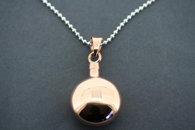 Copper Perfume Pendant Necklace with 80cm Ball Chain - Elegant Circle Design for Women, Perfect for Daily Wear, Parties, and Gifts