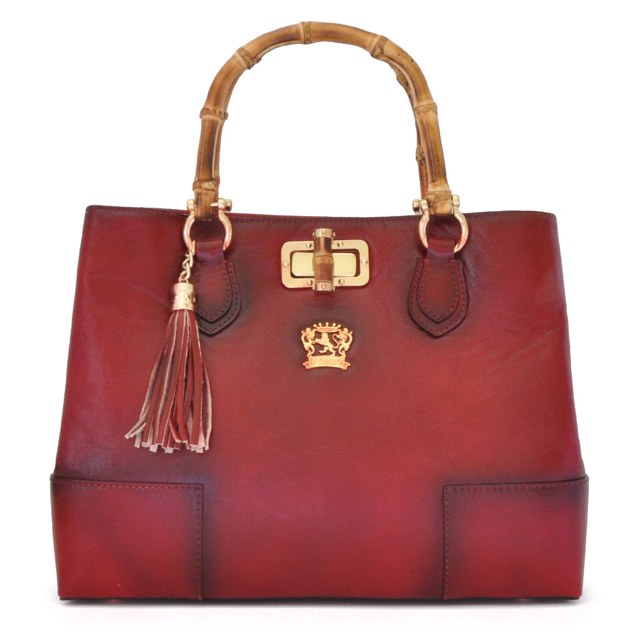 Premium Pratesi Leather Women's Shoulder Bag - Genuine Cowhide Sarteano Handbag for Everyday Use, Work & Travel | Bruce Cherry Collection