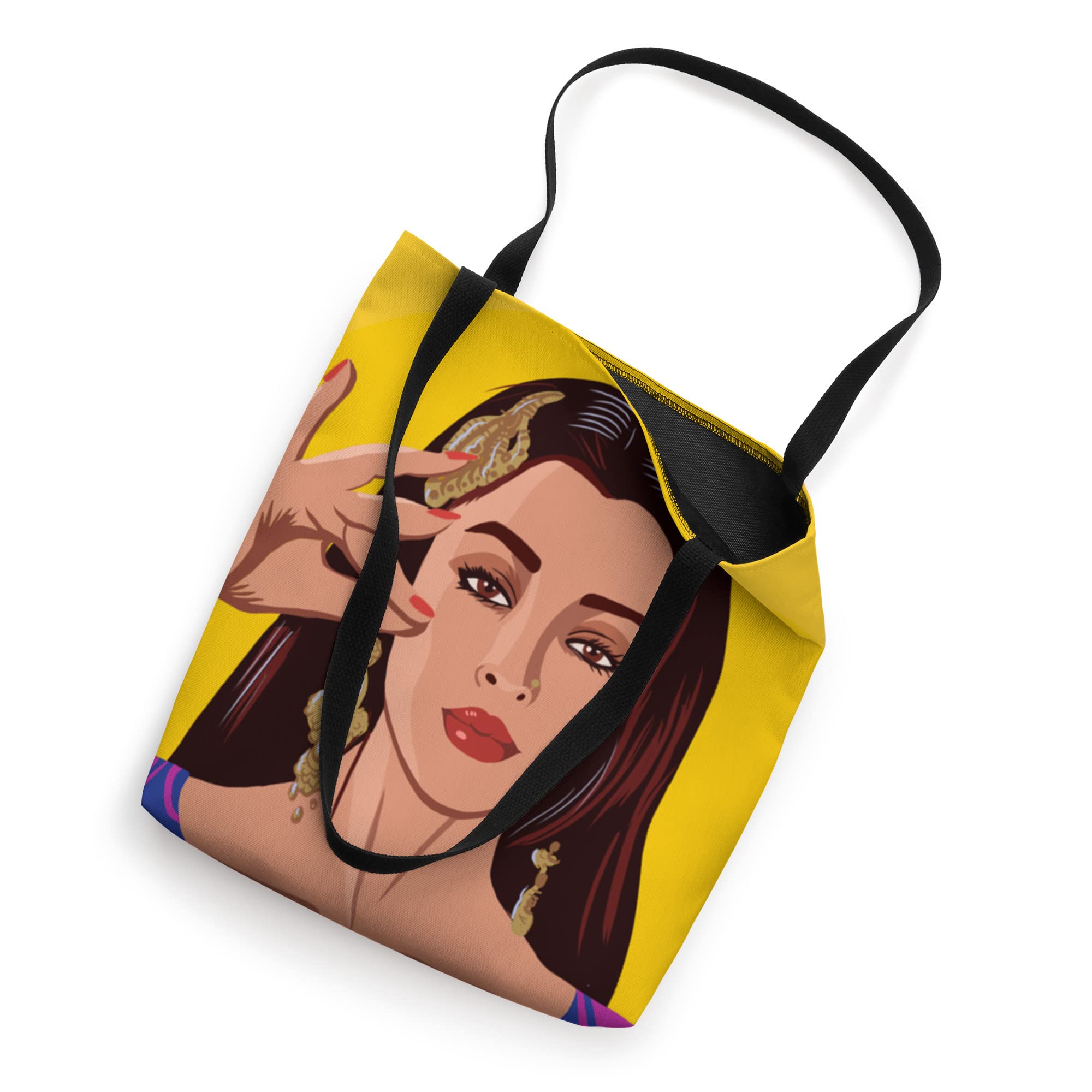 Stylish Kajra Re Tote Bag for Women - Fashionable & Durable Cotton Shoulder Bag - Perfect for Shopping, Beach, Work & Travel Accessories