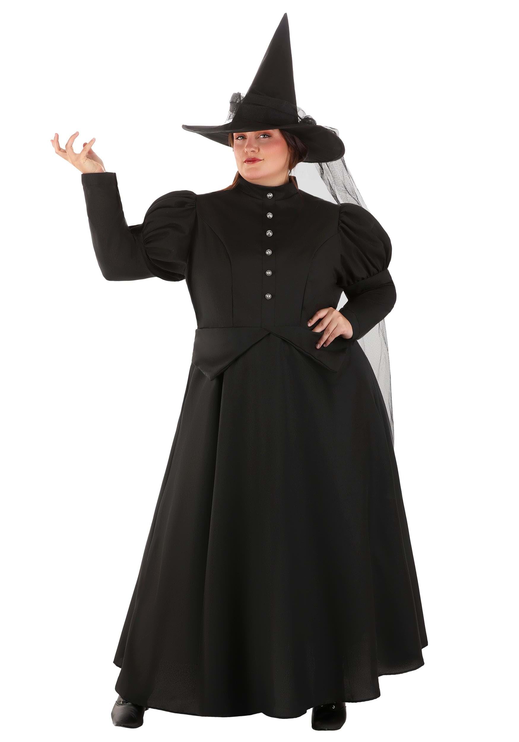 Premium Plus Size Wicked Witch Costume for Women - Elegant Halloween & Cosplay Dress with Cape & Hat | Perfect for Halloween Parties, Themed Events & Witch Character Costuming