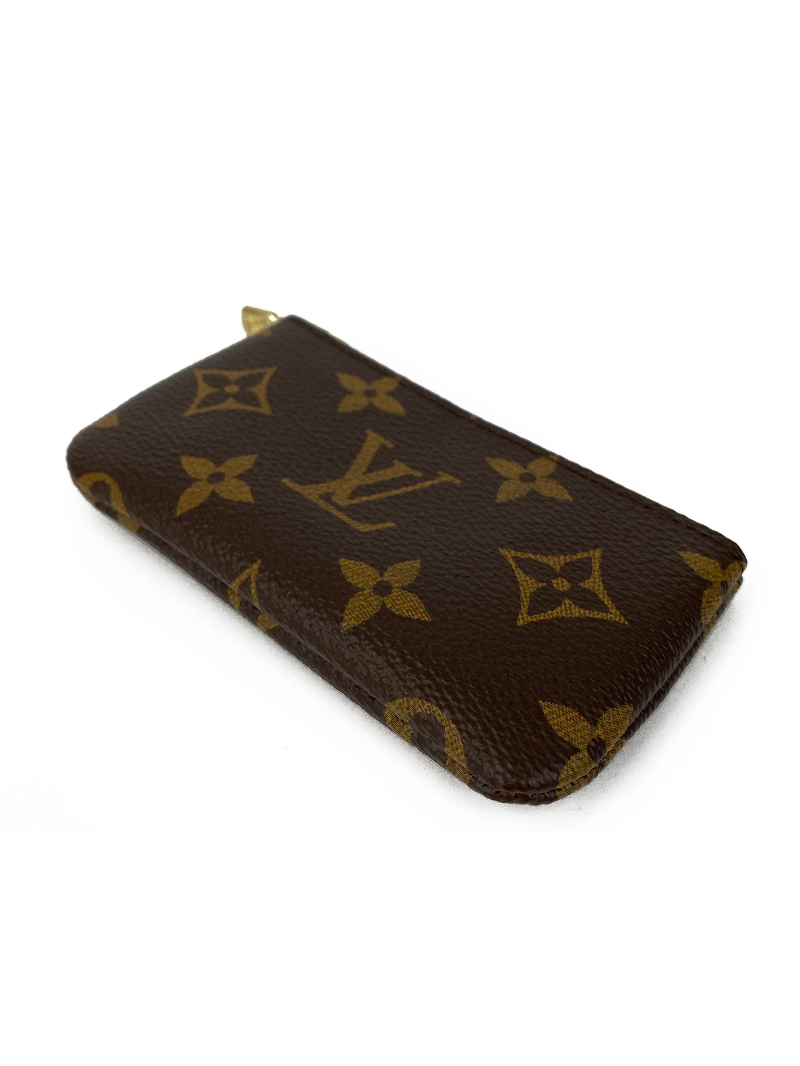 Louis Vuitton Monogram Key Pouch - Genuine Leather Keychain Wallet for Women & Men | Perfect for Keys, Cards & Coins | Ideal for Travel, Daily Use & Gift Giving