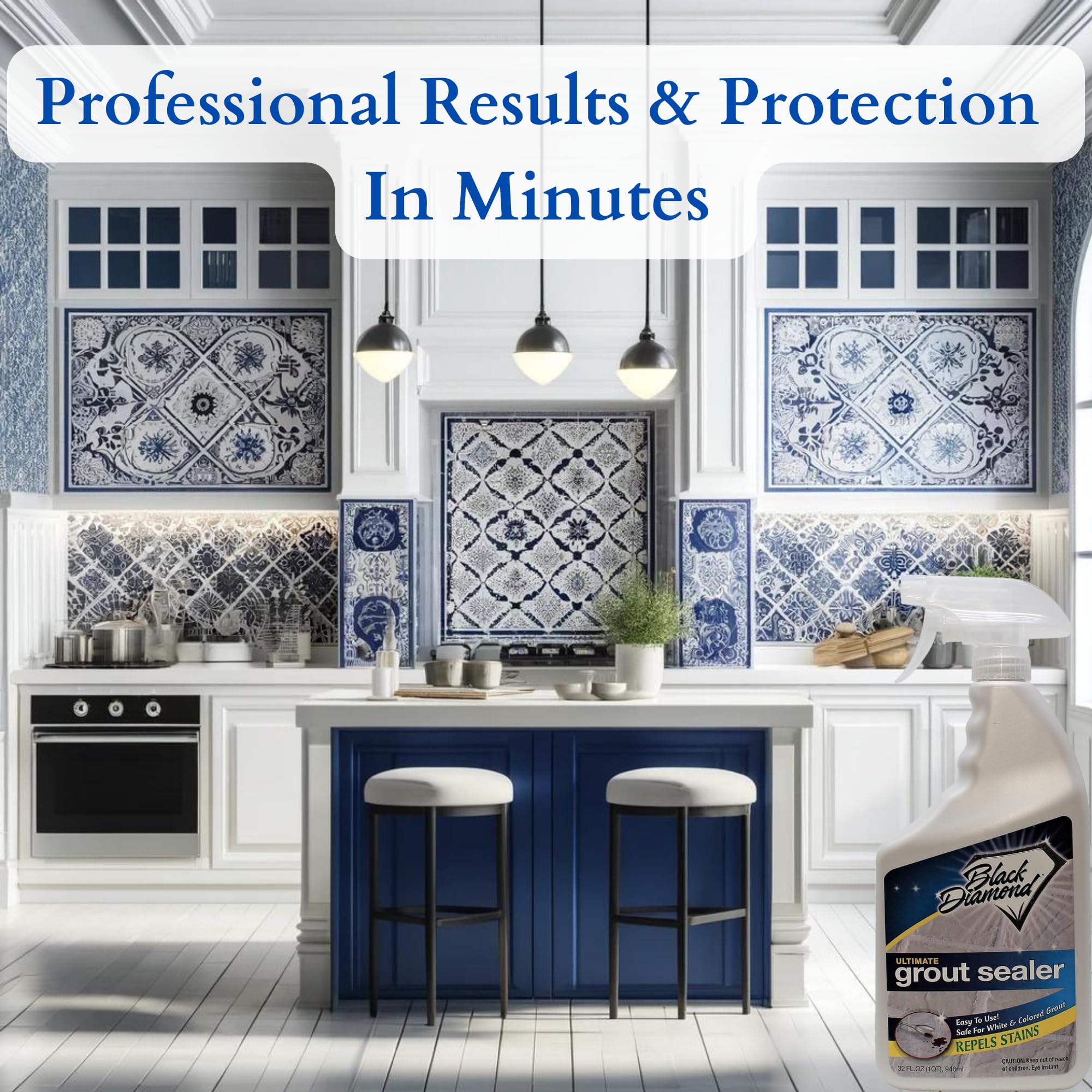 Black Diamond Stoneworks Ultimate Grout Sealer - Premium Stain & Waterproof Protector for Tile, Marble, Floors, Showers & Countertops | Long-Lasting Protection for Bathrooms, Kitchens & High-Traffic Areas